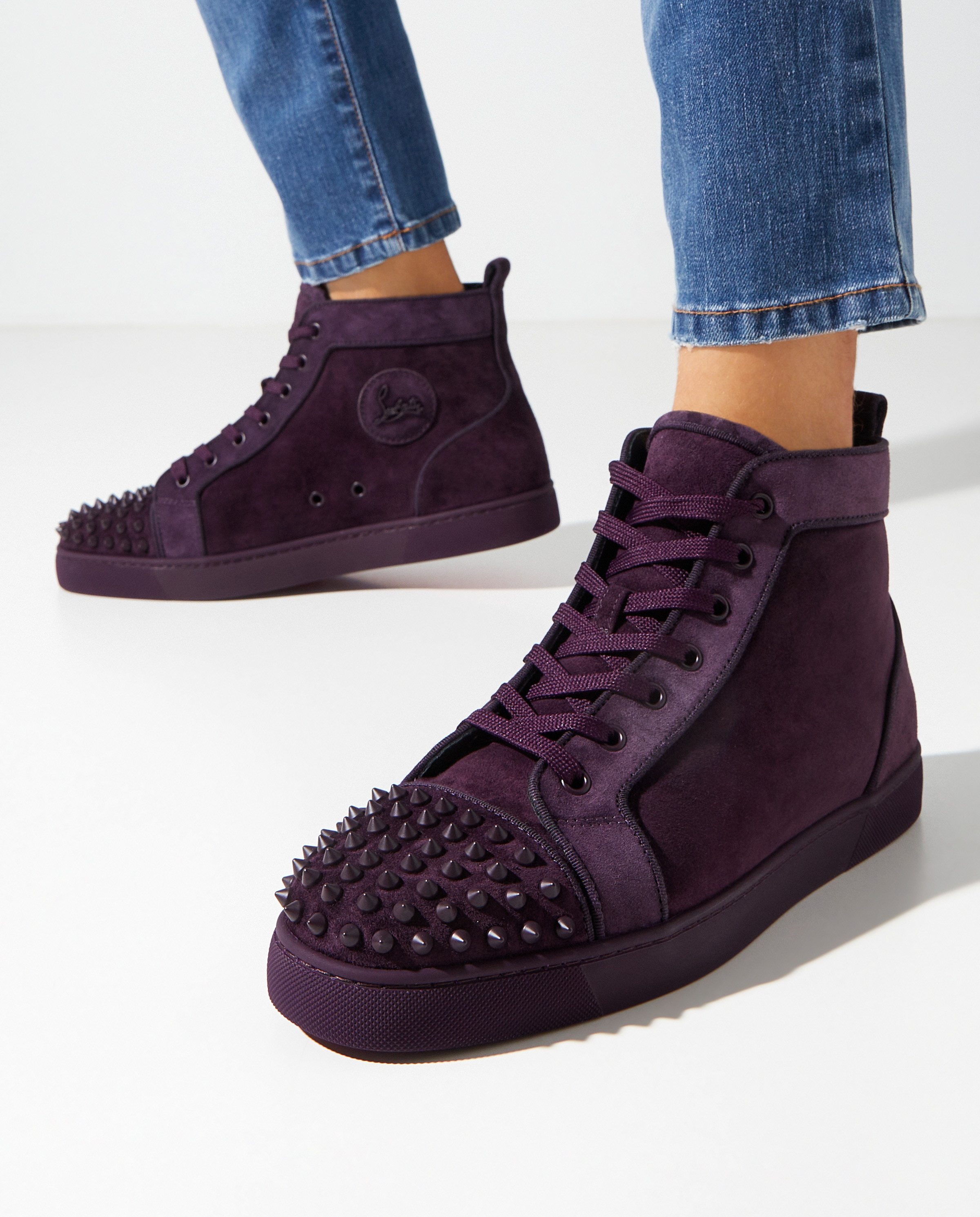 Кросівки з шипами CHRISTIAN LOUBOUTIN Maroon Lou