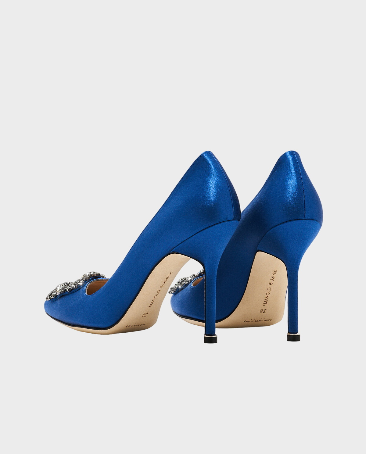 MANOLO BLAHNIK Синие шпильки Hangisi 10,5 см