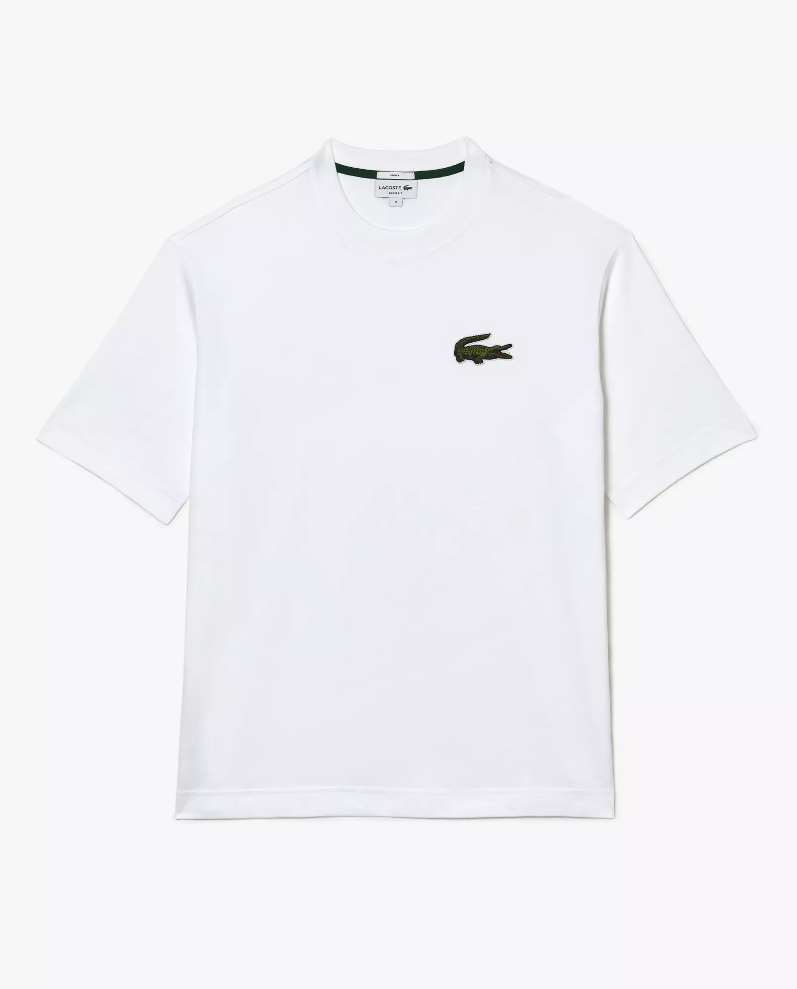 LACOSTE Білий крокодил Футболка унісекс з облягаючим кроєм