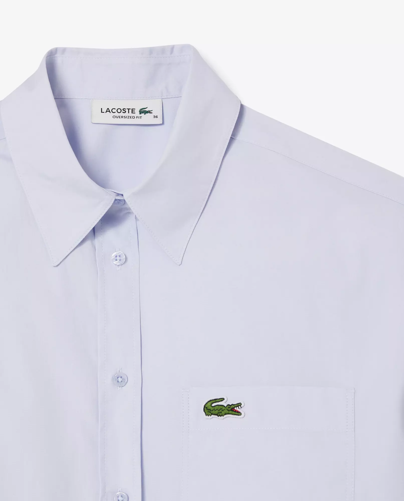 LACOSTE Синя сорочка з бавовняного попліну