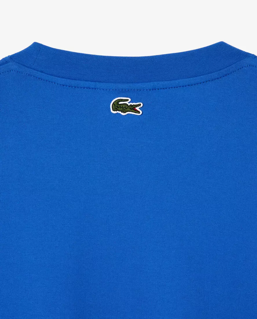 LACOSTE Синя футболка з принтом