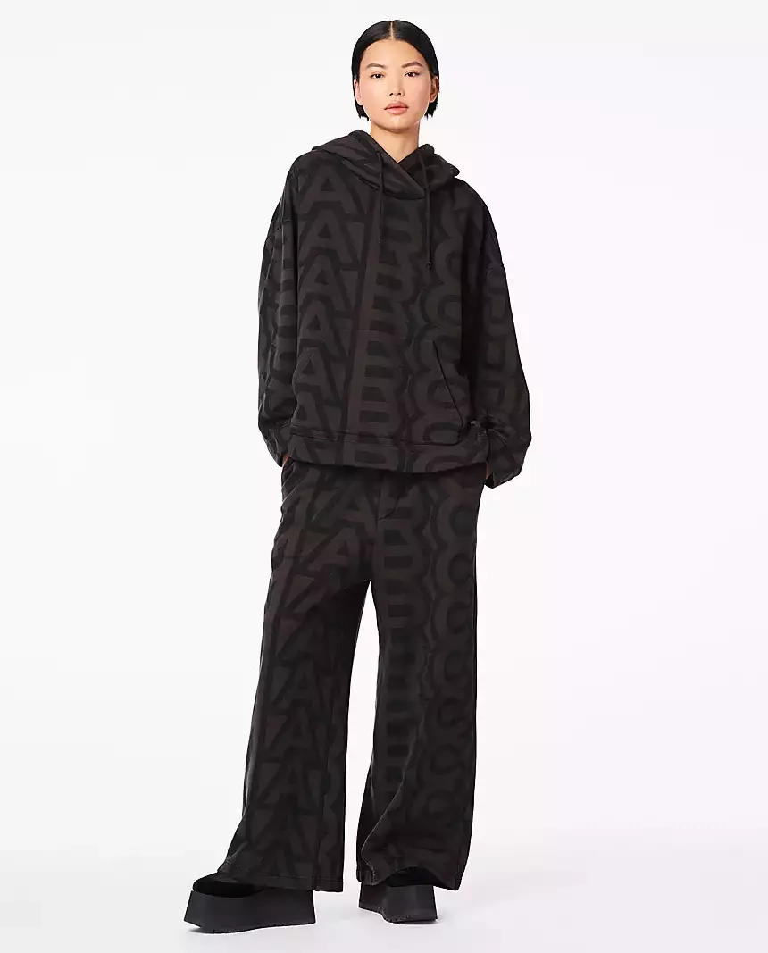 MARC JACOBS Сіра бавовняна толстовка The Monogram Oversize