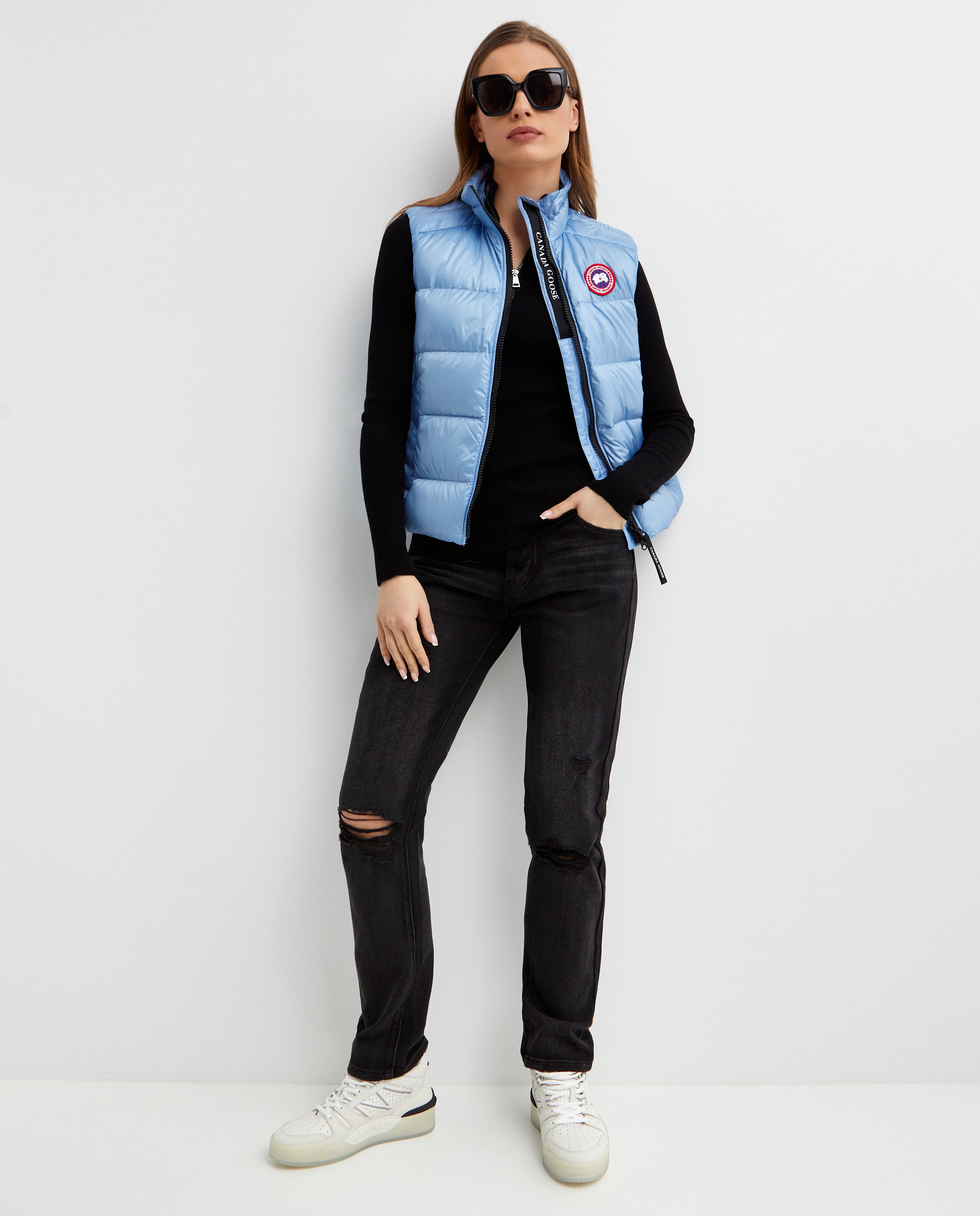 Синій пуховик CANADA GOOSE