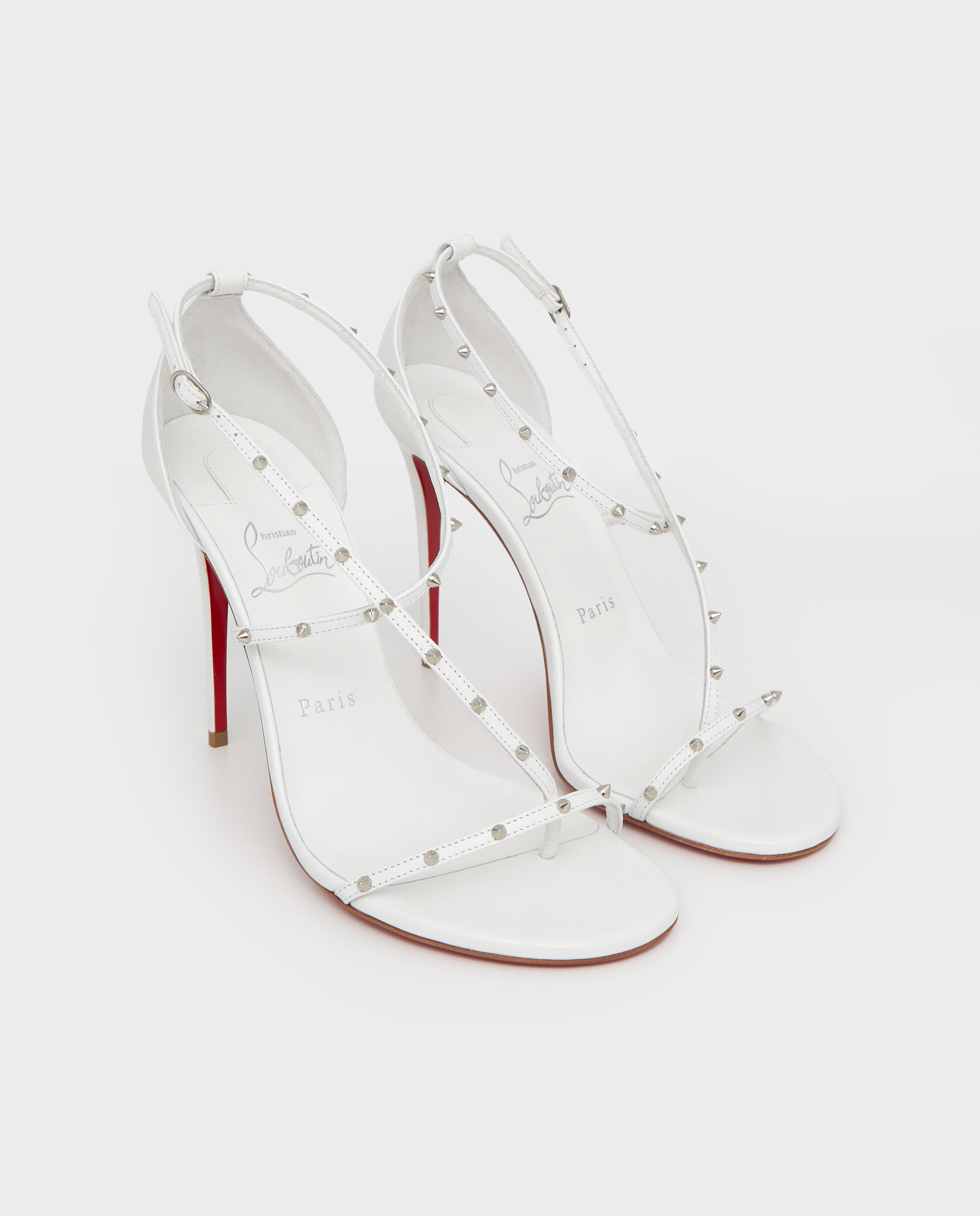 Сандалі на шпильці CHRISTIAN LOUBOUTIN White Riojana Spikes