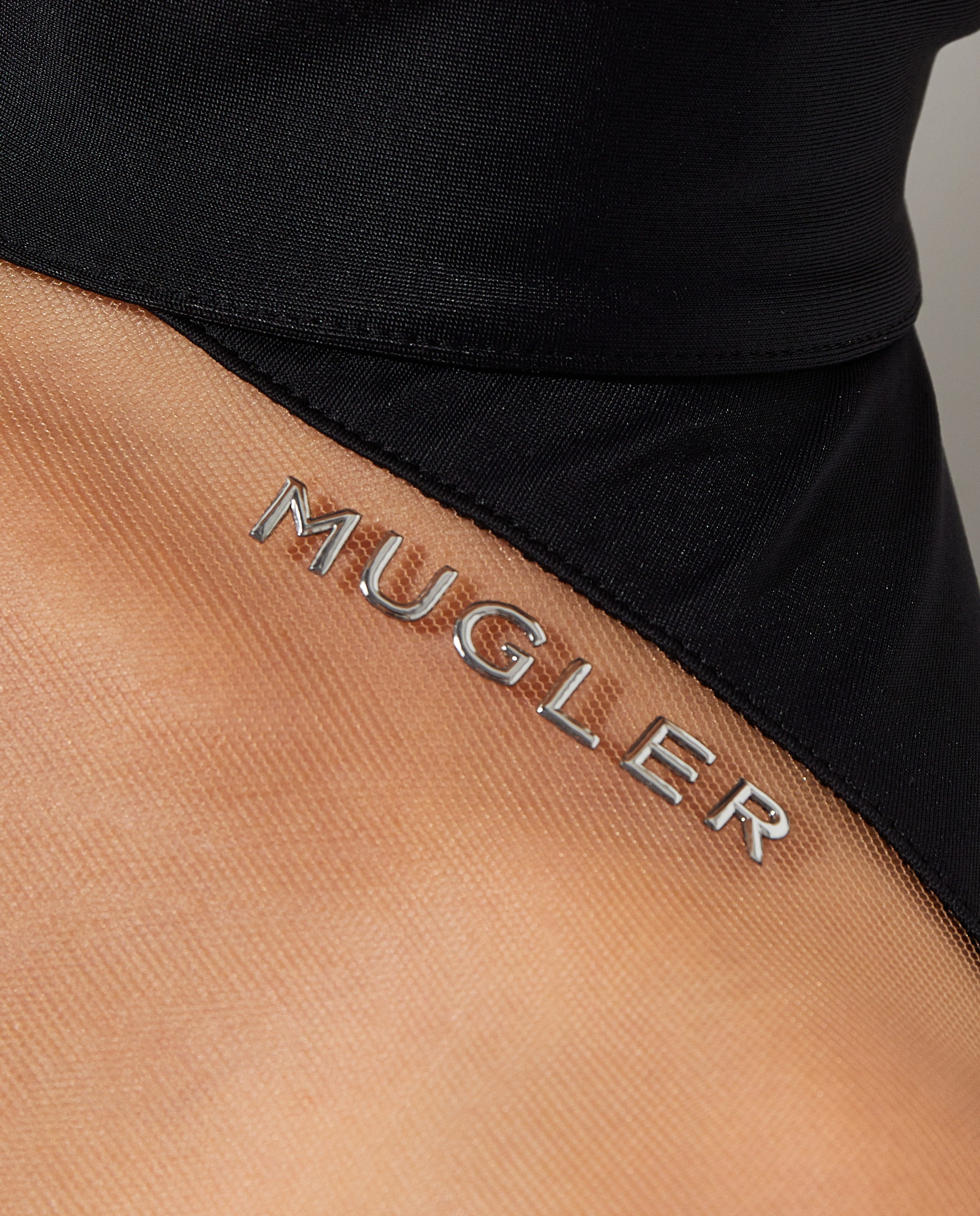 MUGLER Боді з прозорим декольте Illusion