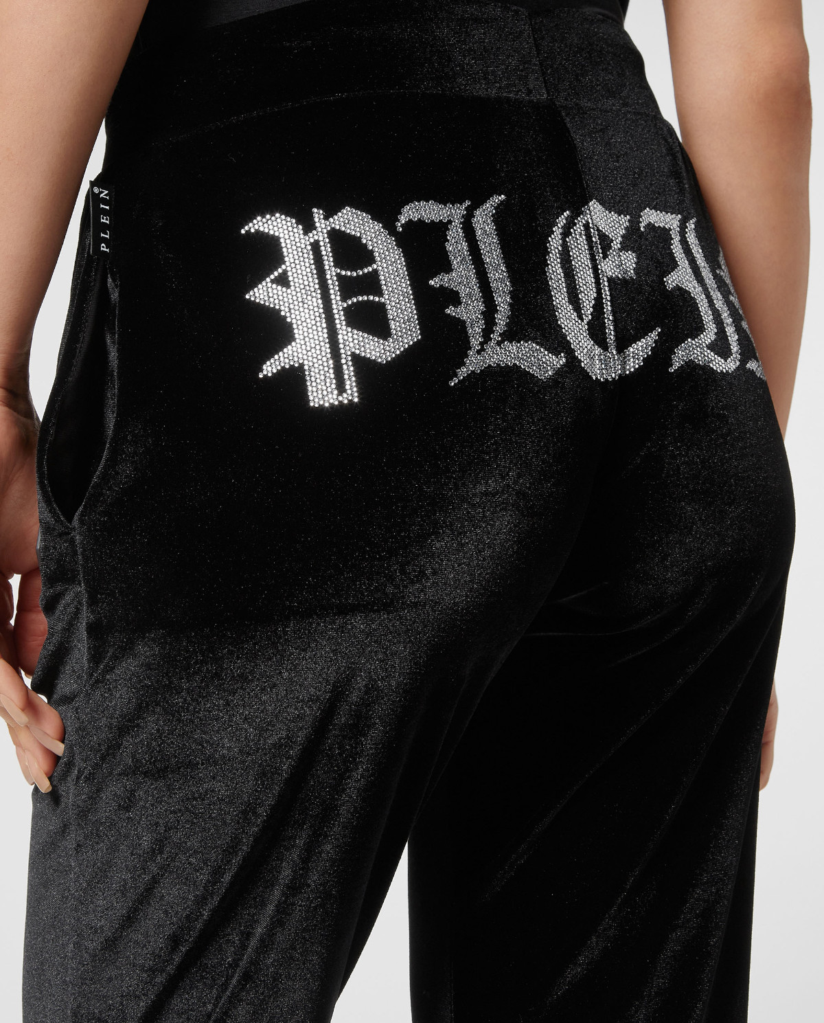 PHILIPP PLEIN Черные бархатные брюки Gothic Plein 