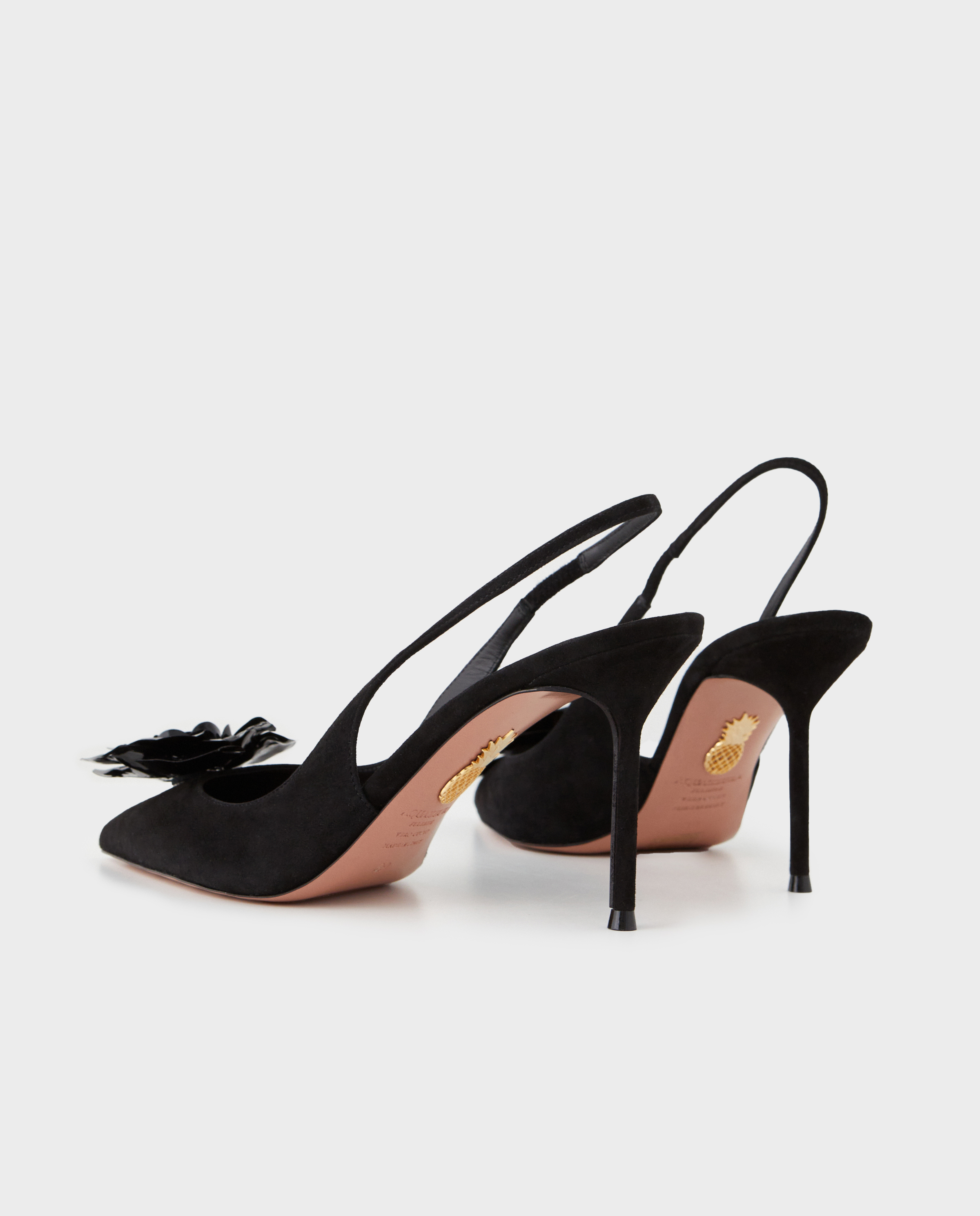 туфлі на шпильці AQUAZZURA Black Paris Rose Sling