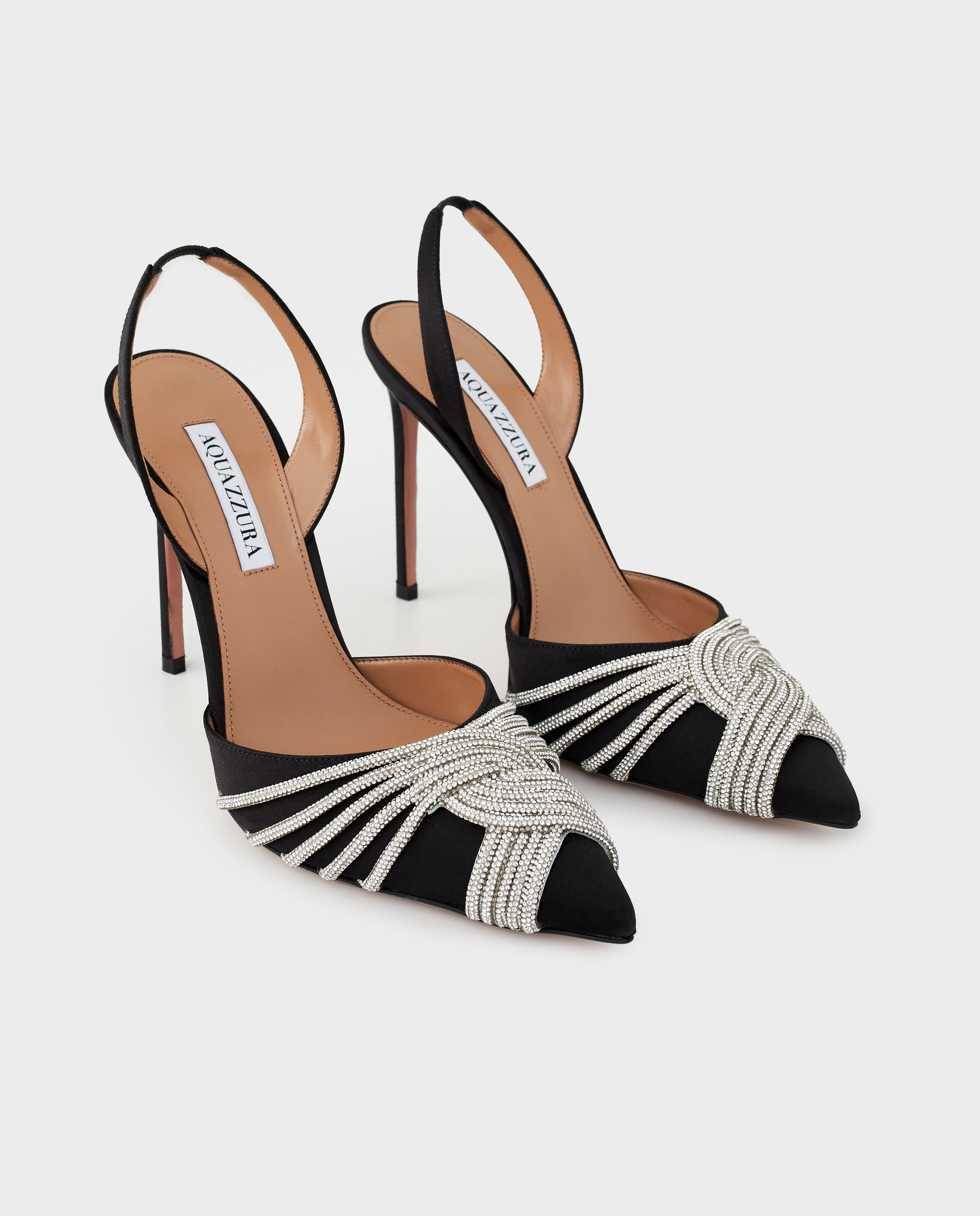 AQUAZZURA Чорні туфлі з кристалами Gatsby