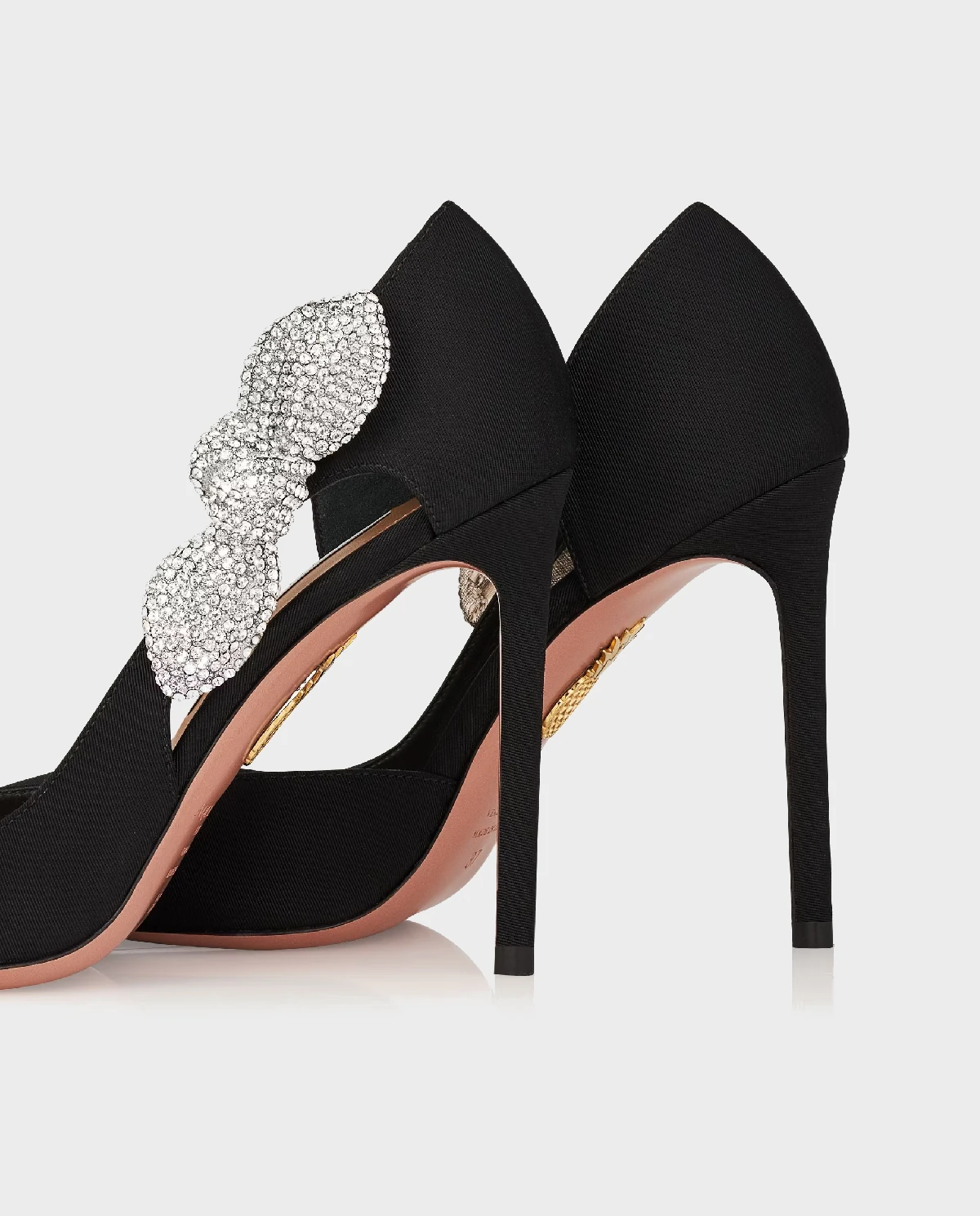 AQUAZZURA Чорні шпильки AQUAZZURA Black Very Bow Tie Crystal 105