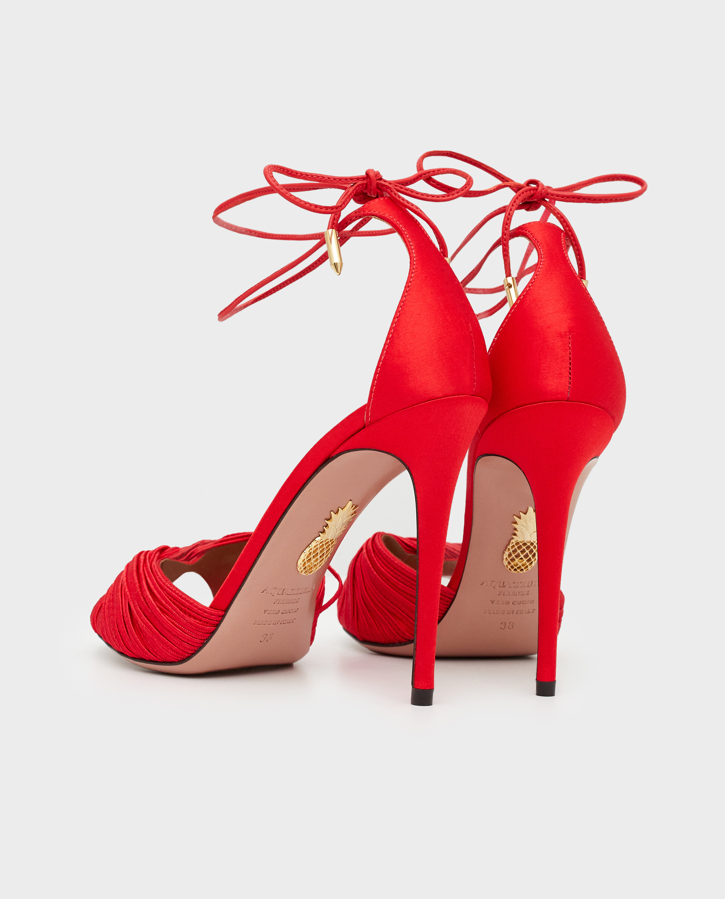 Босоніжки на шпильці 10,5 см AQUAZZURA Red Bellini Beauty