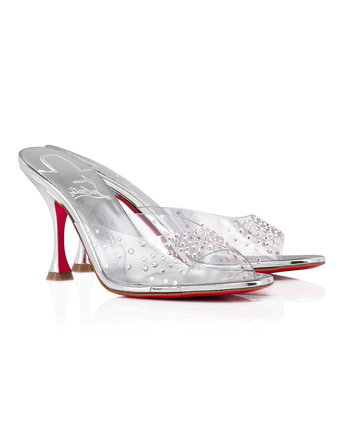 Шльопанці на шпильці з ПВХ CHRISTIAN LOUBOUTIN Degramule Strass