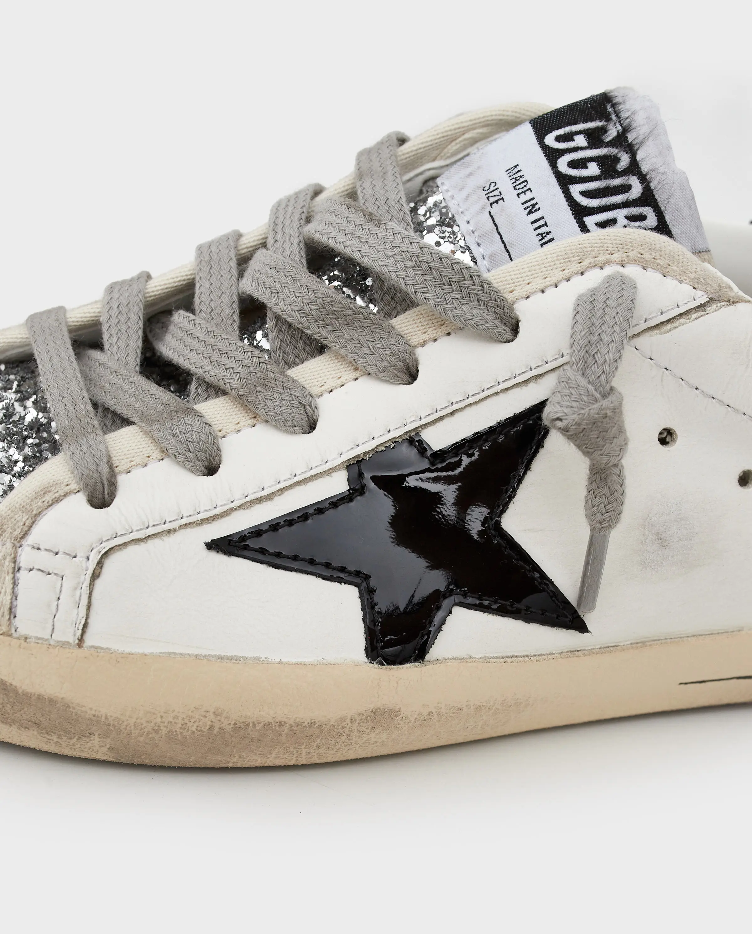 GOLDEN GOOSE Шкіряні кросівки Super-Star з глітером