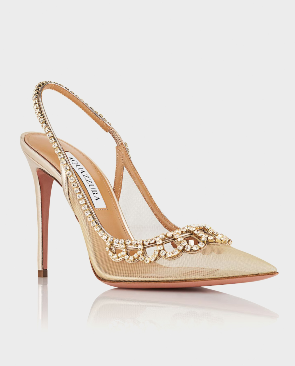 AQUAZZURA Шкіряні шпильки з кришталевими деталями Tiara