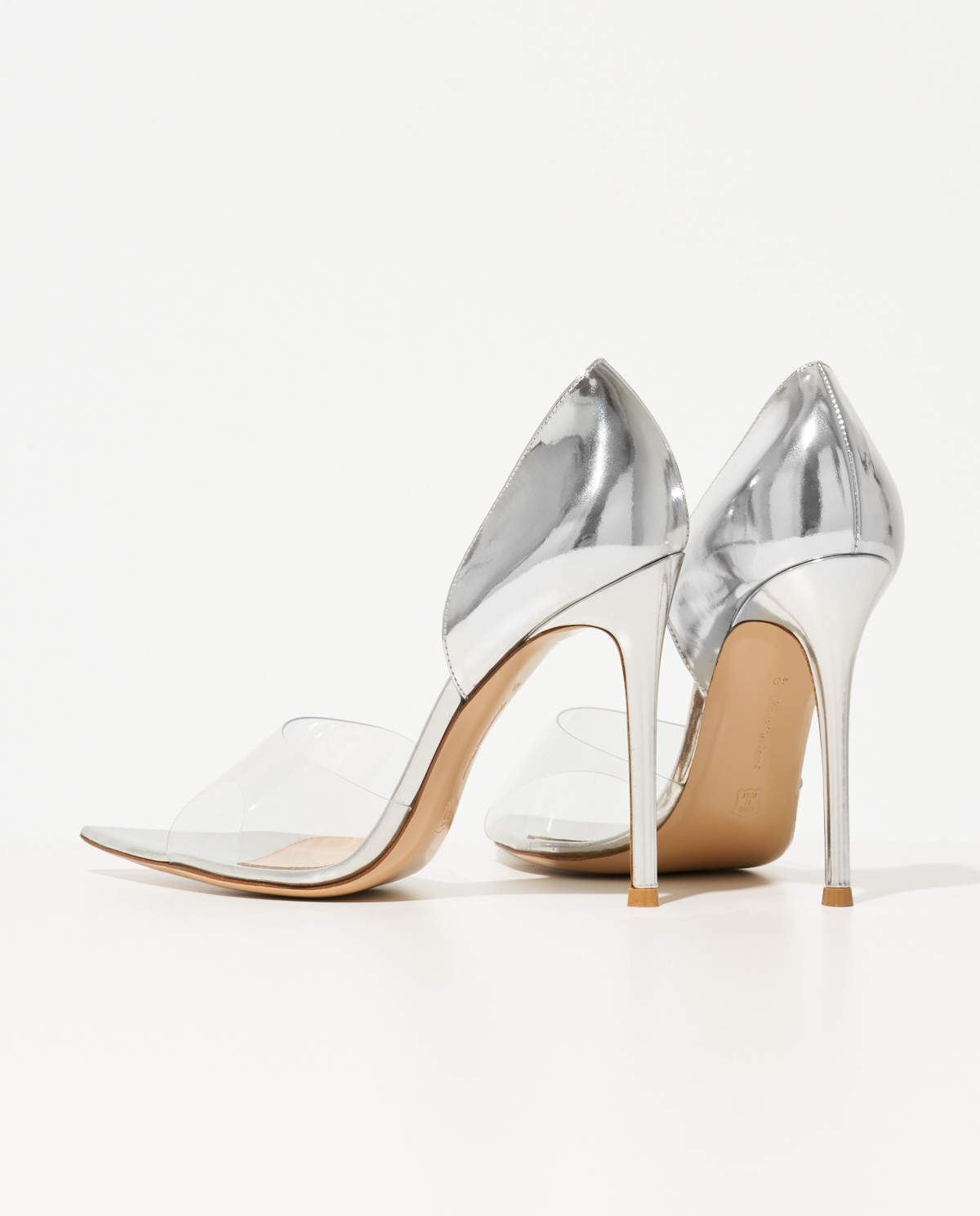 Босоніжки на шпильці GIANVITO ROSSI Silver Bree