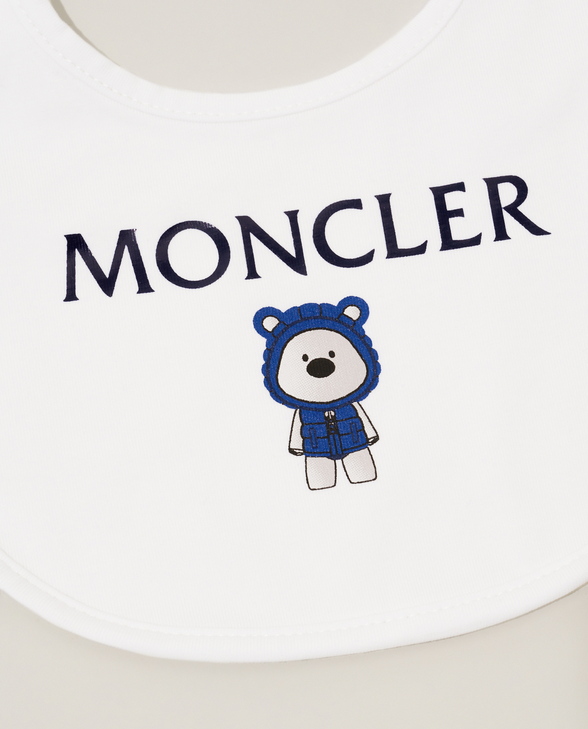 MONCLER KIDS Біла сорочка для сну з шапочкою та нагрудником 0-2 роки