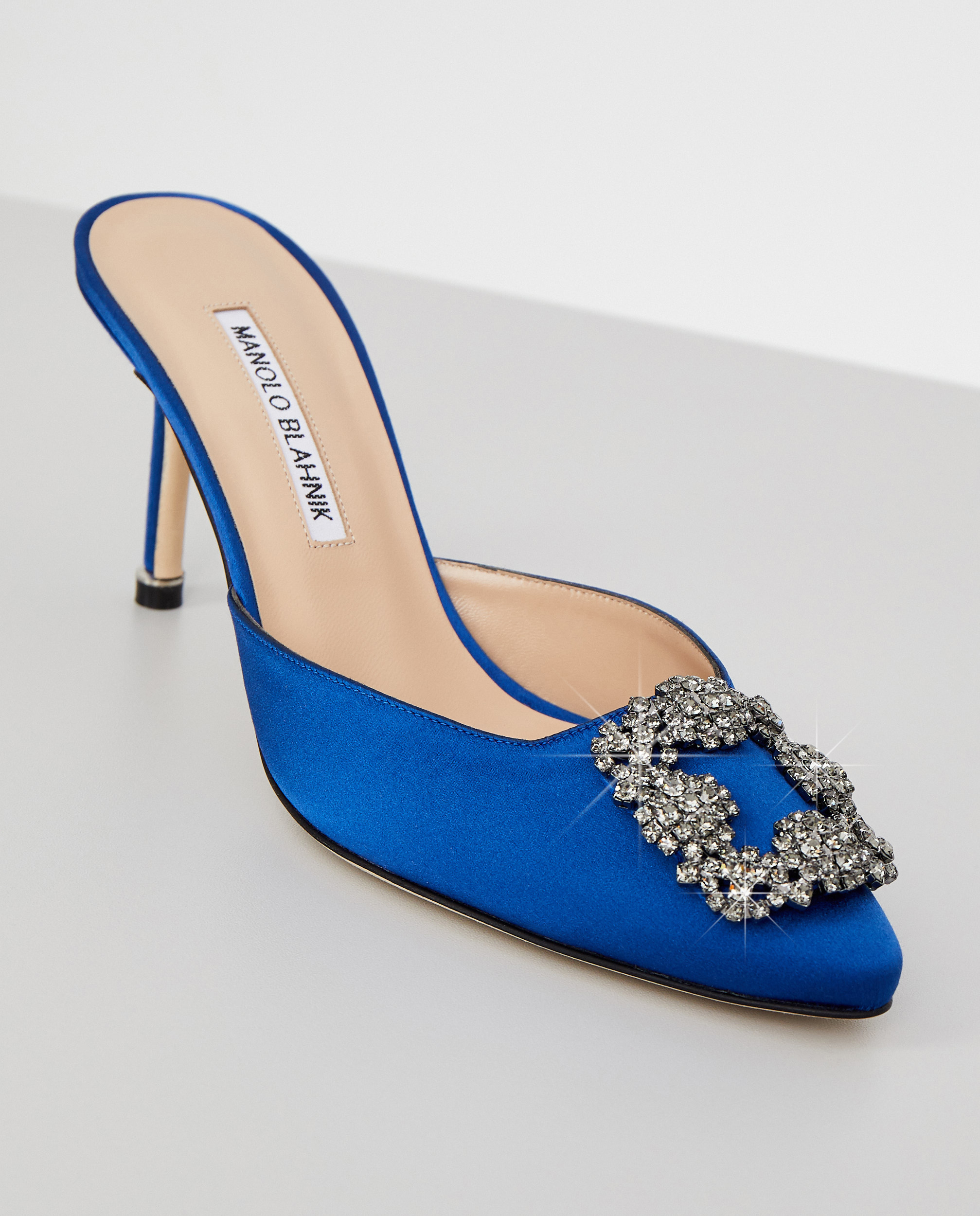 MANOLO BLAHNIK Синие мюли Hangisi