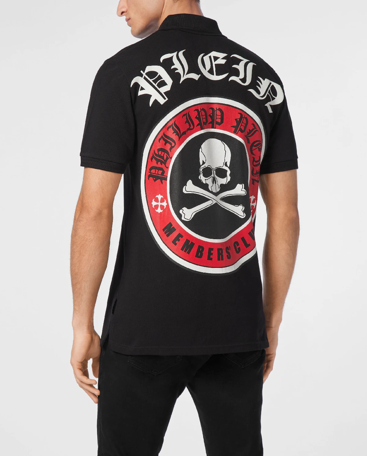 Сорочка-поло PHILIPP PLEIN Black SS Skull Bones