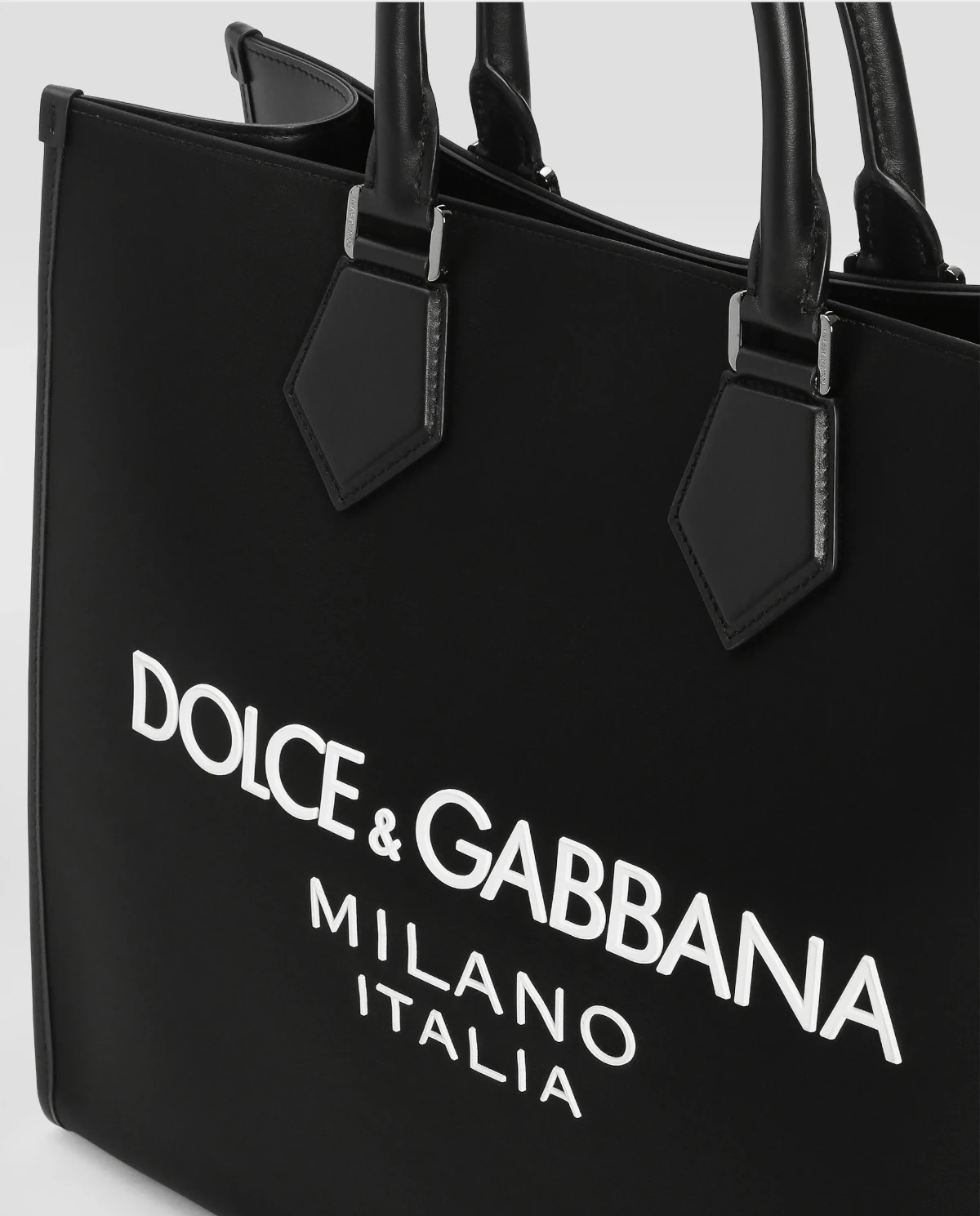 DOLCE & GABBANA Черная нейлоновая сумка-шоппер с логотипом 