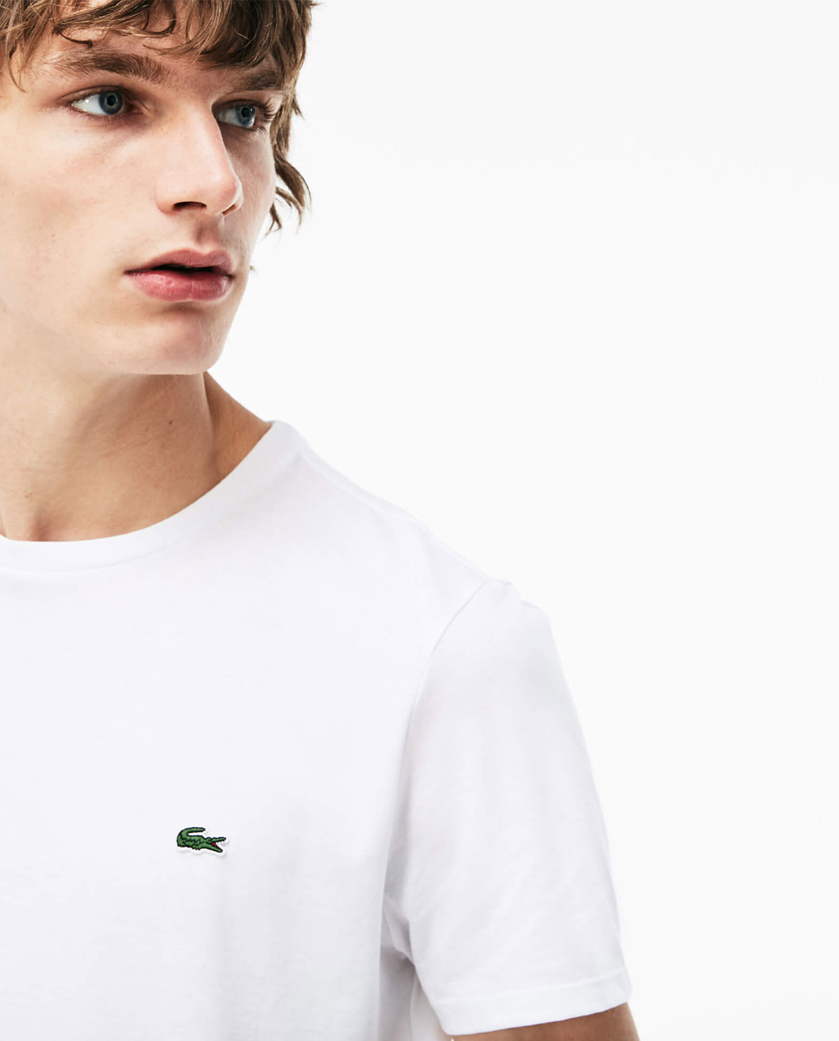 LACOSTE Біла футболка з логотипом Regular Fit