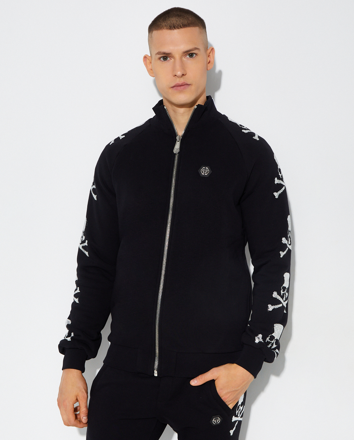 PHILIPP PLEIN Чорний спортивний костюм Skull & Bones