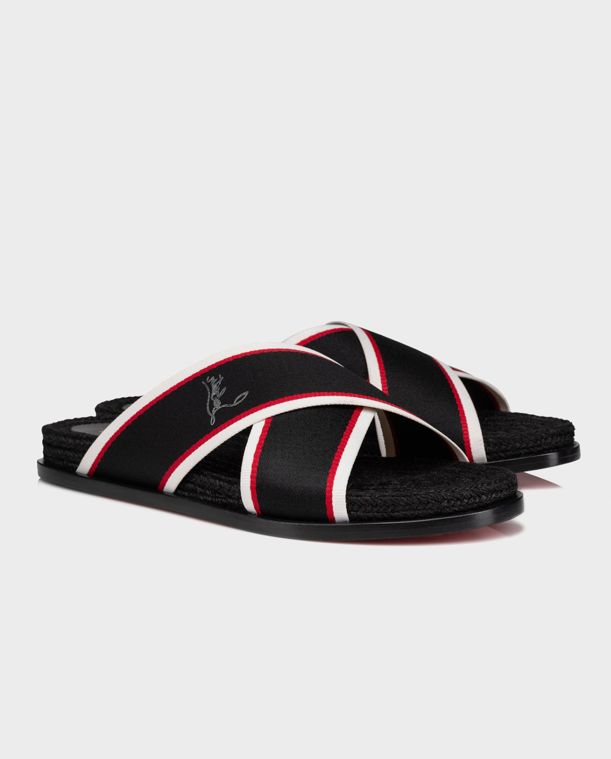 Шлепанцы CHRISTIAN LOUBOUTIN Black Cross Flat