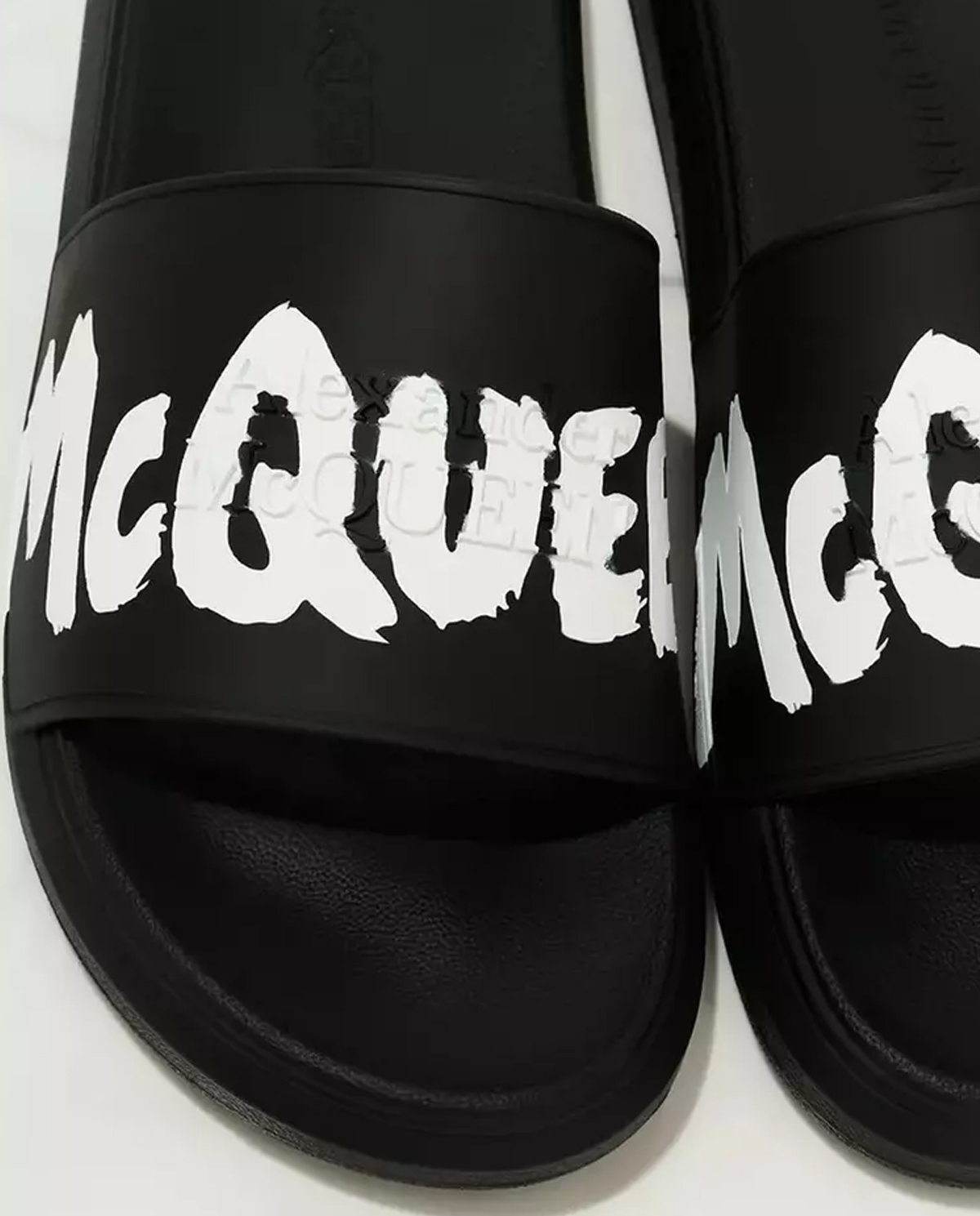 Шльопанці з логотипом ALEXANDER MCQUEEN Чорні