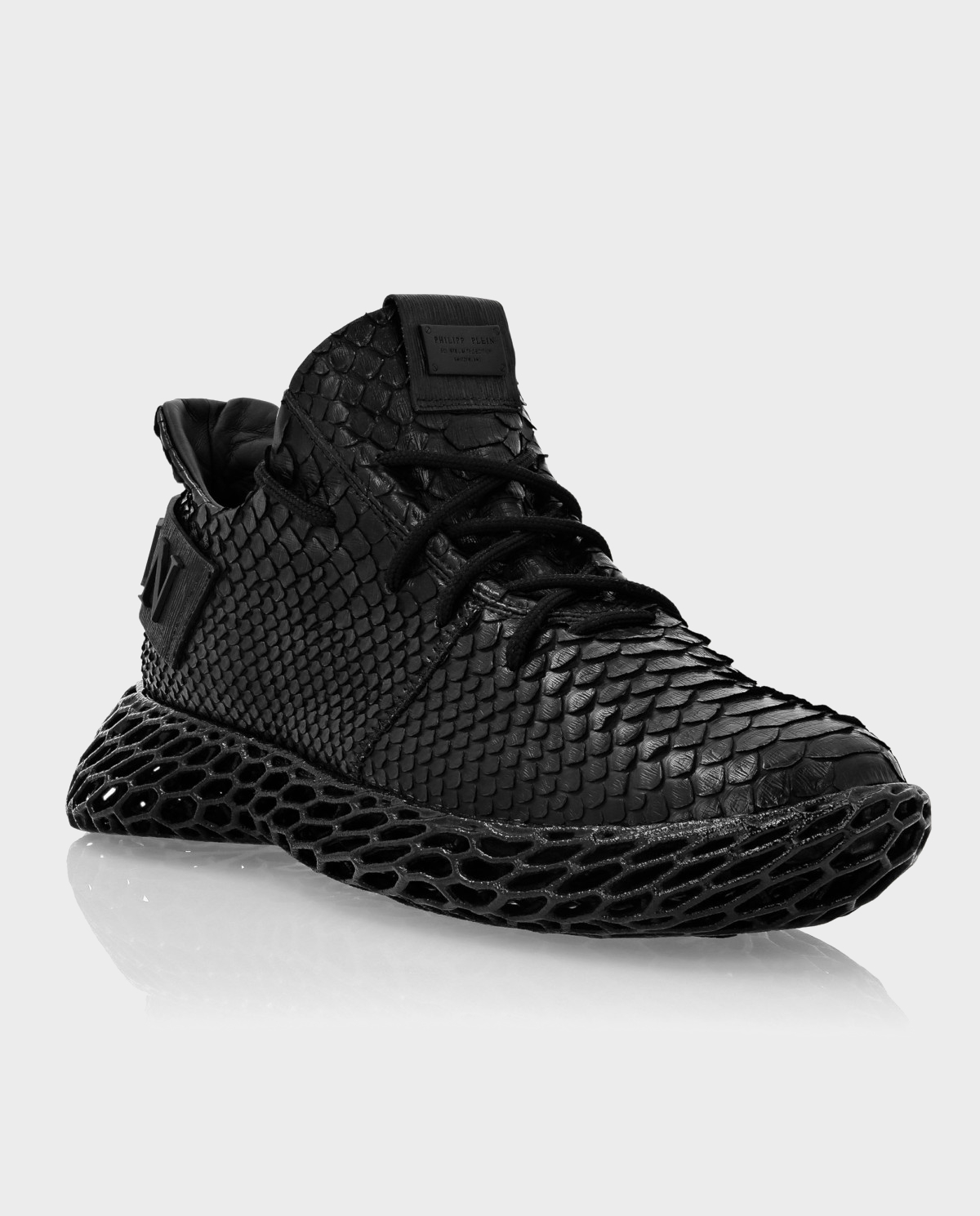 PHILIPP PLEIN Біло-помаранчеві кросівки Hi-Top Python