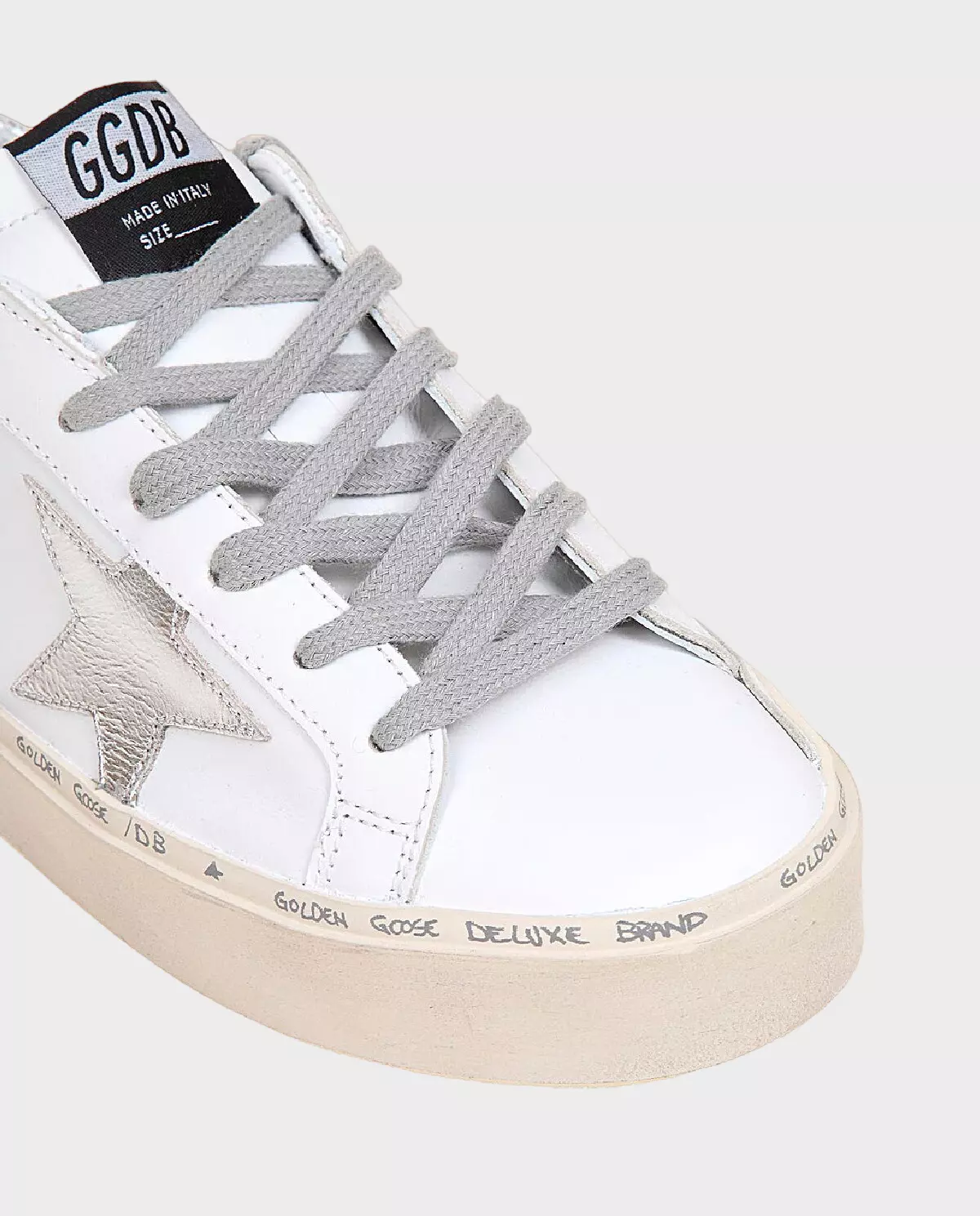 GOLDEN GOOSE Білі кросівки Hi Star з металевою зіркою фотографія 5