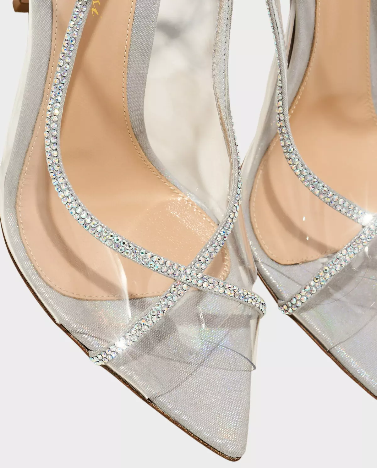 GIANVITO ROSSI Серебристые шпильки Crystelle  