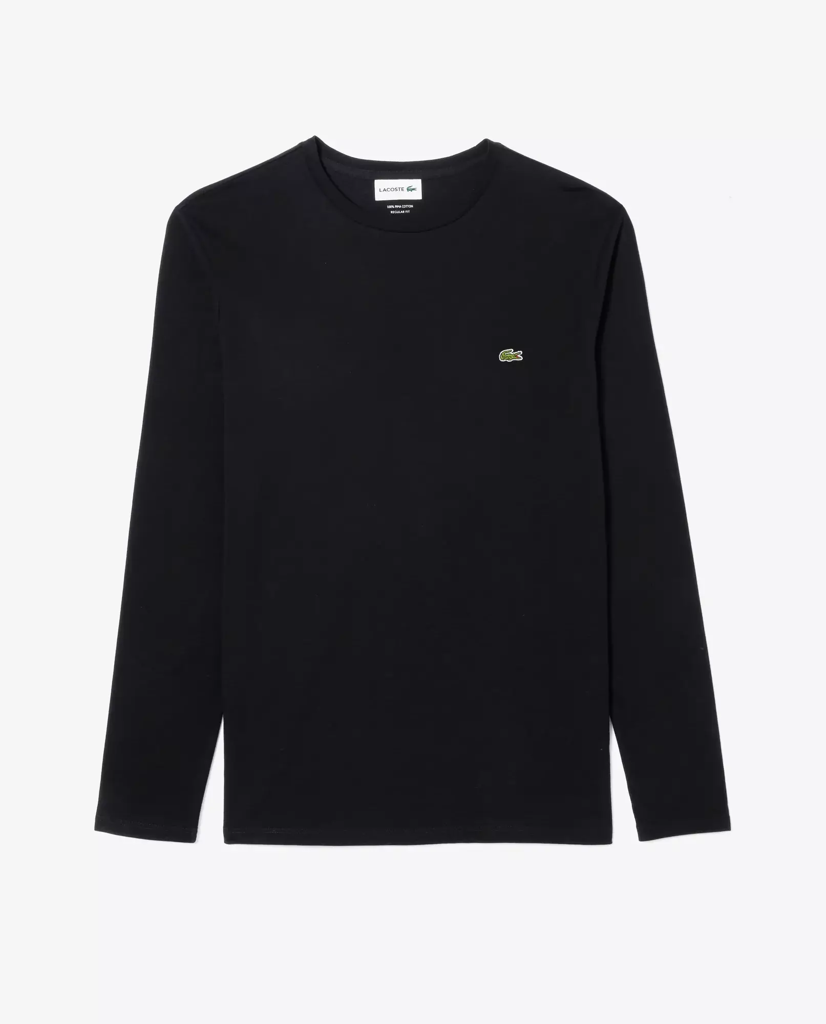 LACOSTE Черный хлопковый лонгслив 