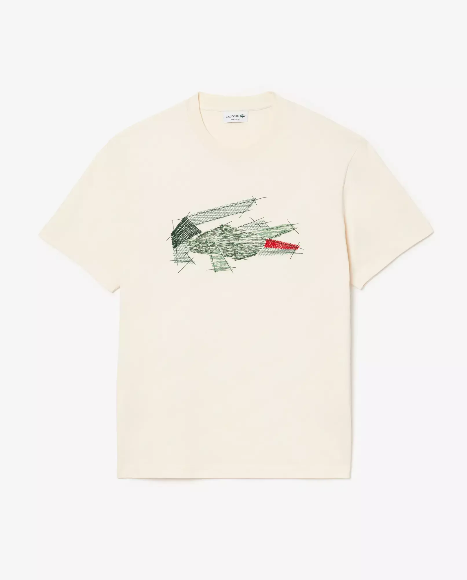 LACOSTE Футболка с кремовым принтом 