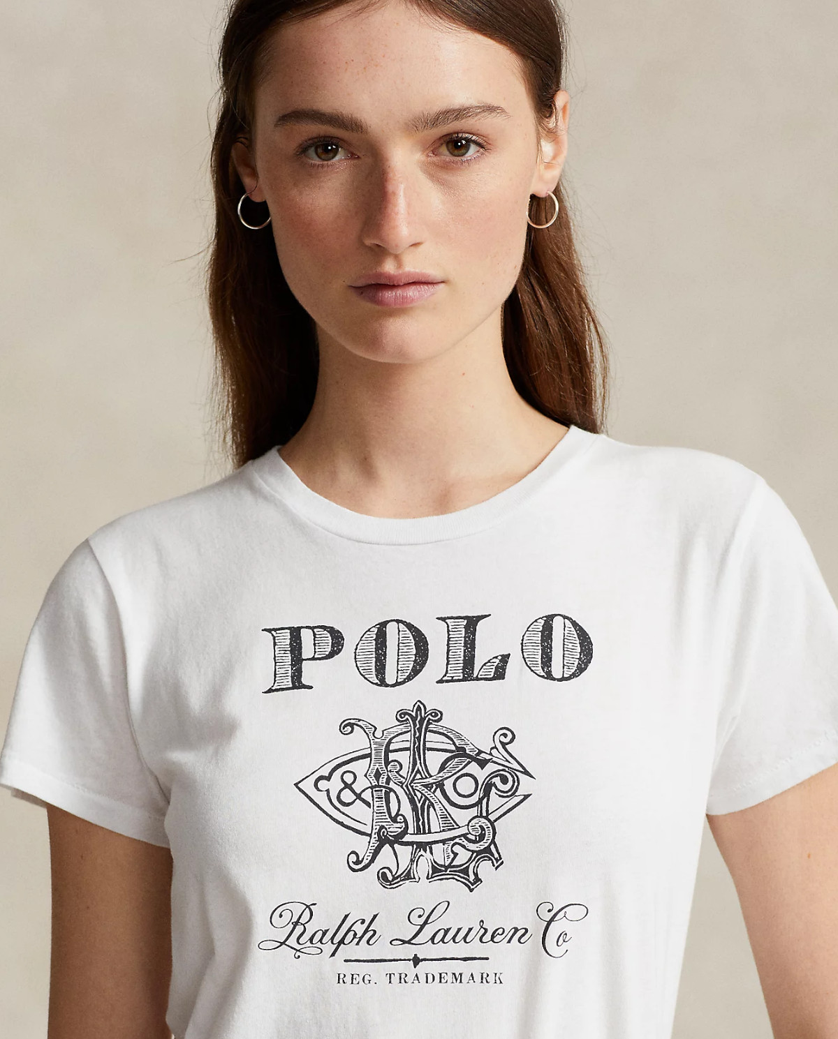 RALPH LAUREN Хлопковая белая футболка с логотипом 