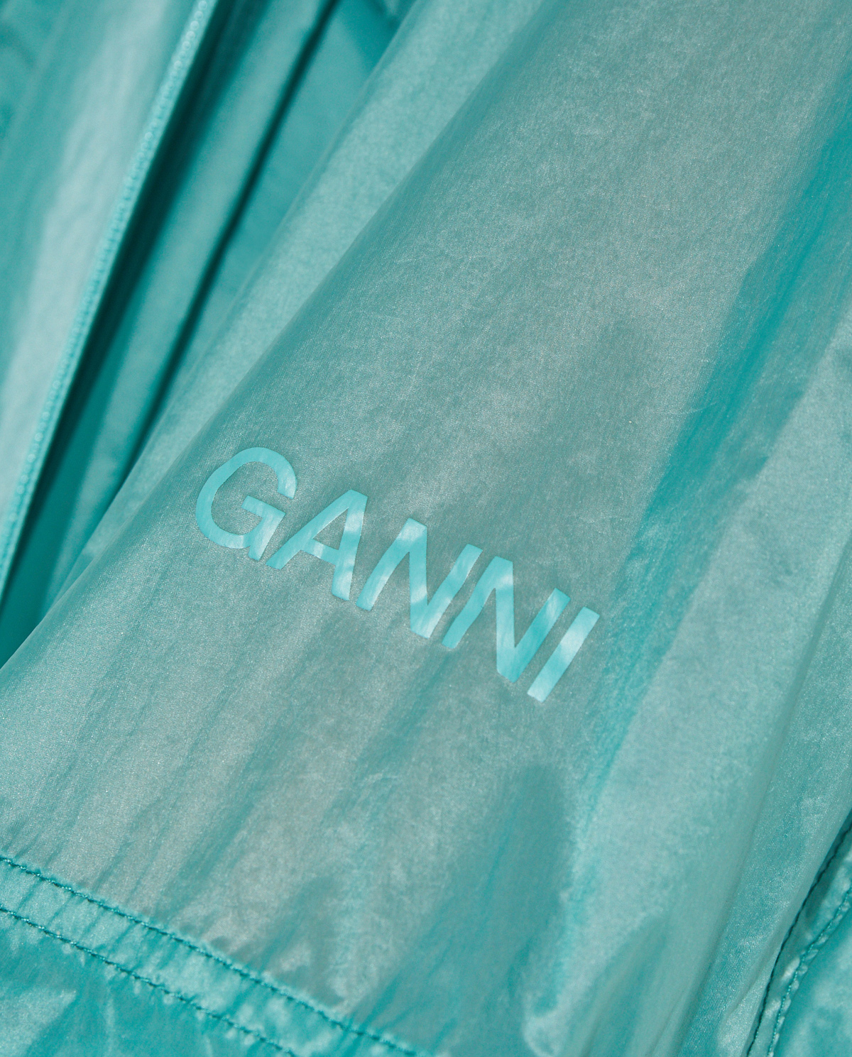 Пальто з капюшоном і логотипом GANNI Oversize