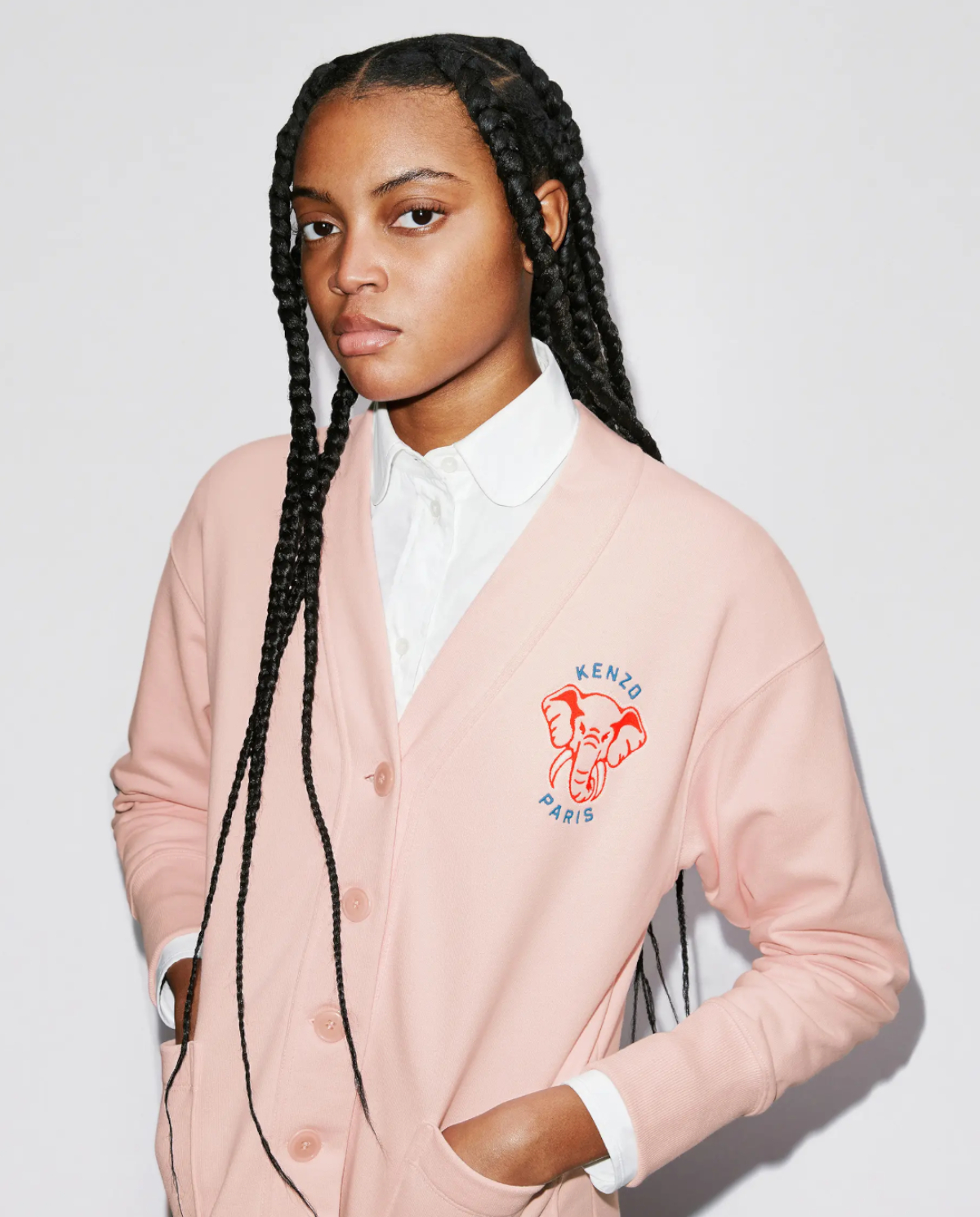 KENZO Розовый кардиган Varsity Jungle 