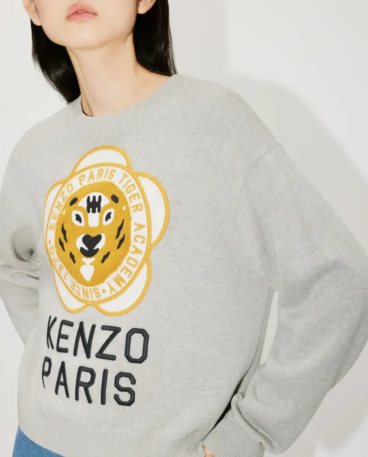 Сірий джемпер з логотипом KENZO