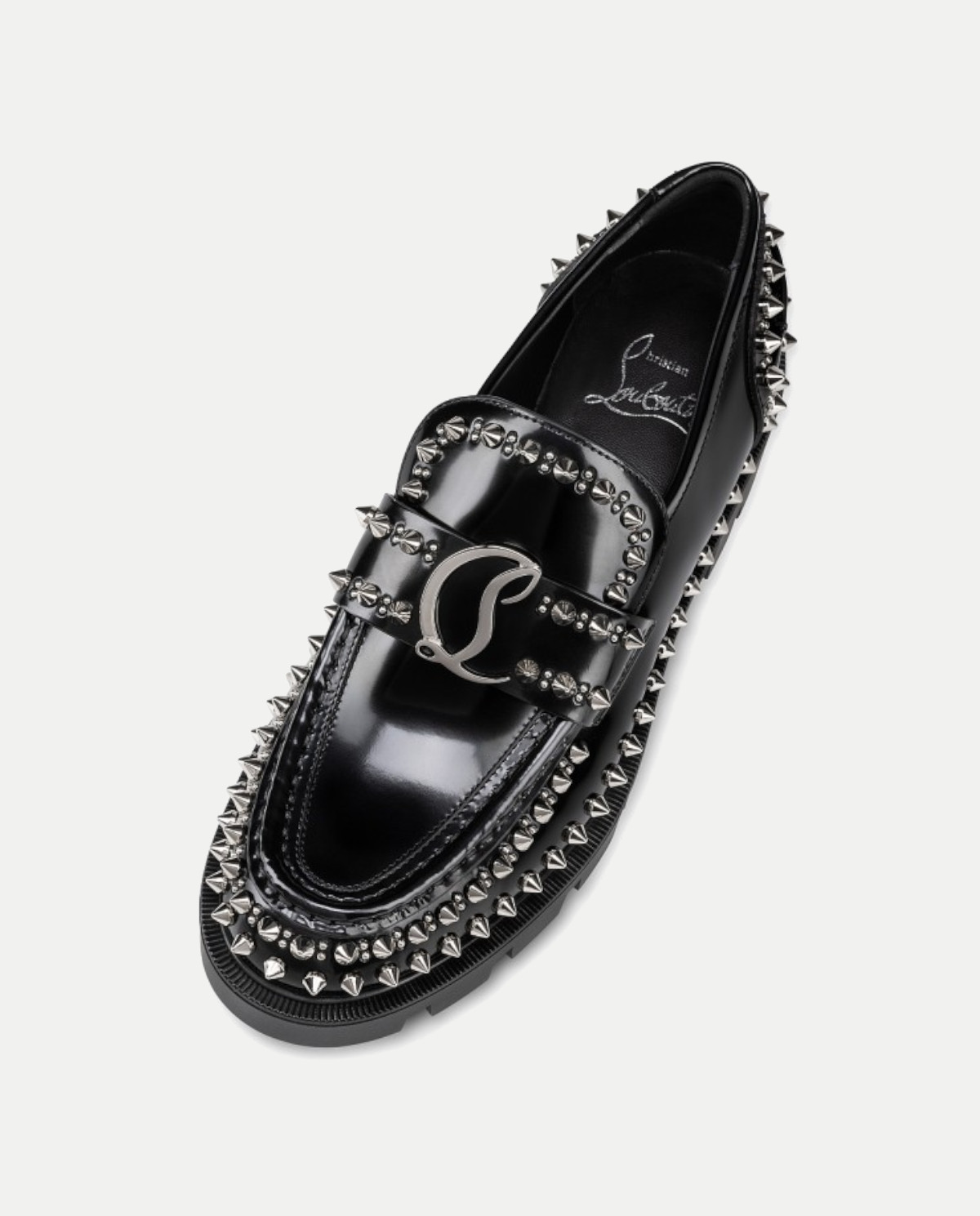 CHRISTIAN LOUBOUTIN Черные мокасины Moc Lug Spikes