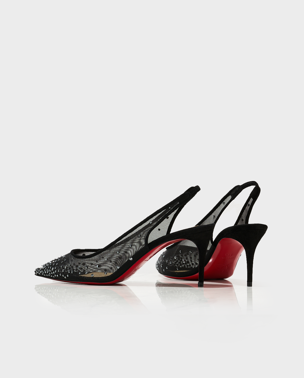 Шпильки з відкритим каблуком CHRISTIAN LOUBOUTIN Follies Strass