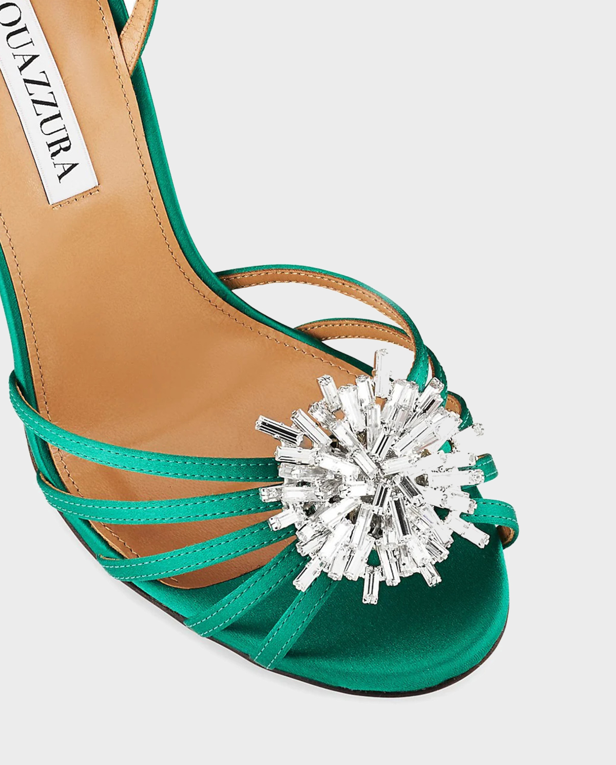 Зелені босоніжки на шпильці AQUAZZURA Green Stardust