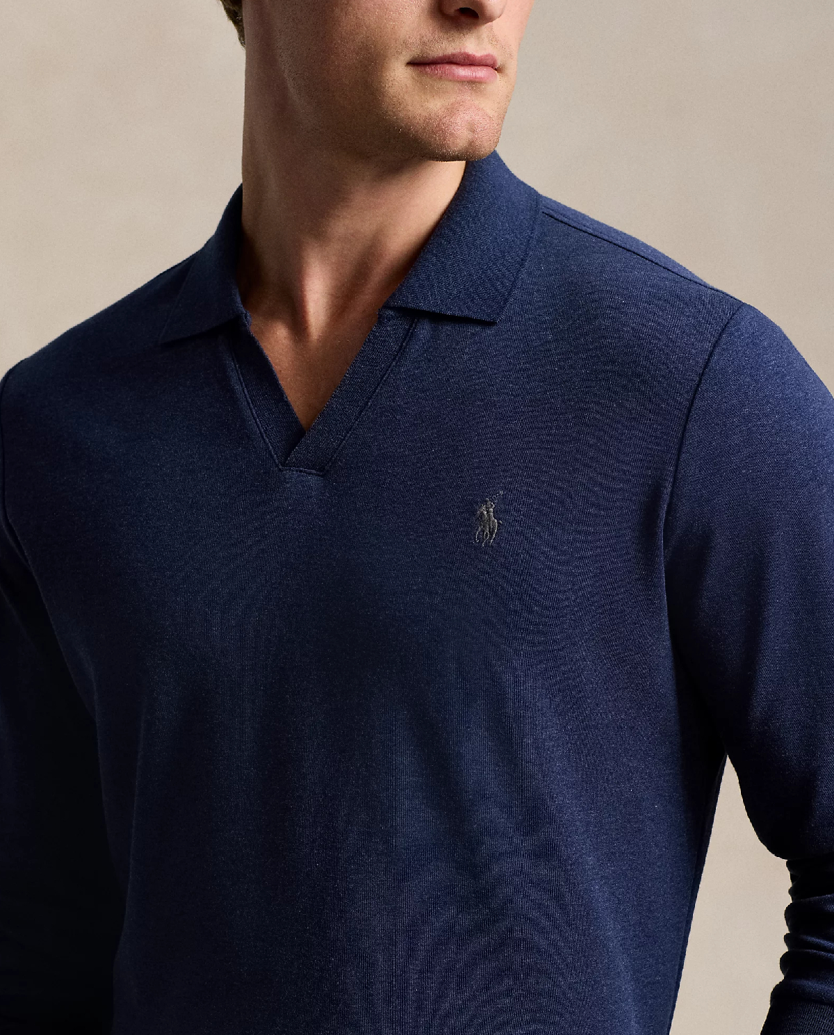 RALPH LAUREN Темно-синя блузка-поло в стилі Slim Fit на замовлення