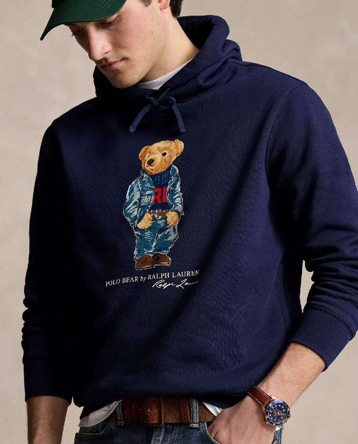 RALPH LAUREN Темно-синяя флисовая толстовка Polo Bear 