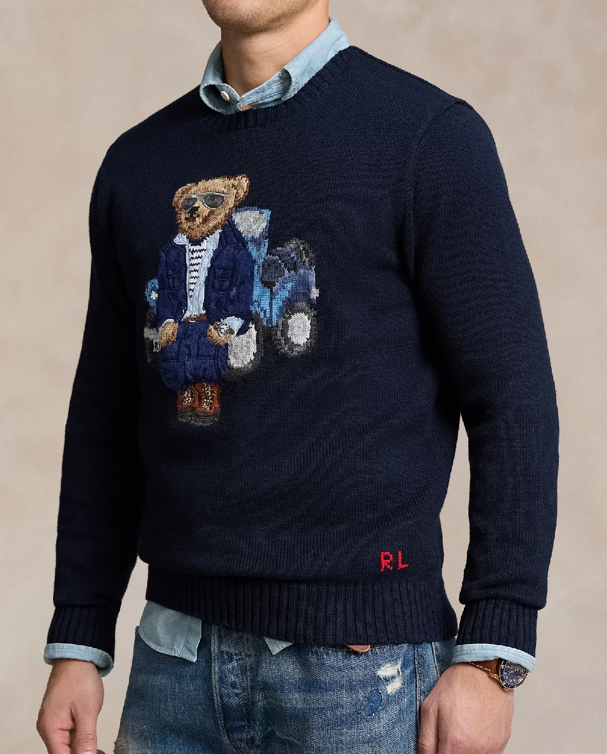 RALPH LAUREN Темно-синій джемпер Polo Bear