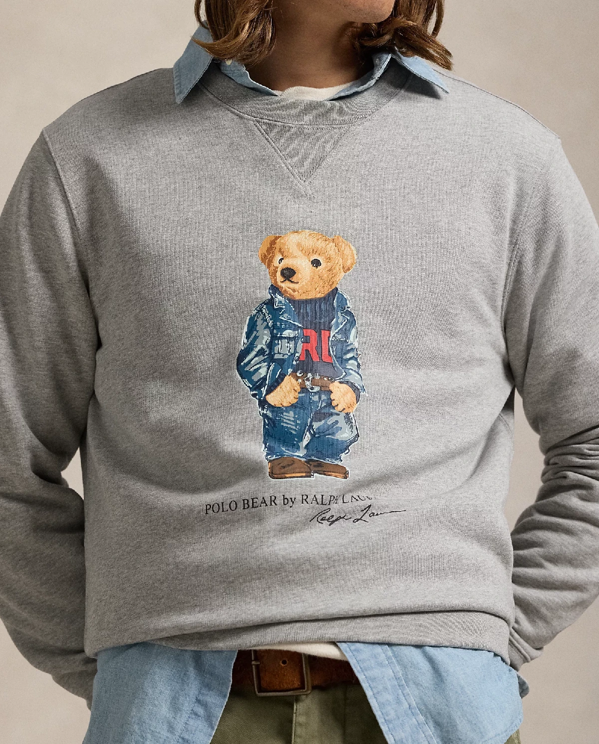 RALPH LAUREN Сіра флісова толстовка Polo Bear