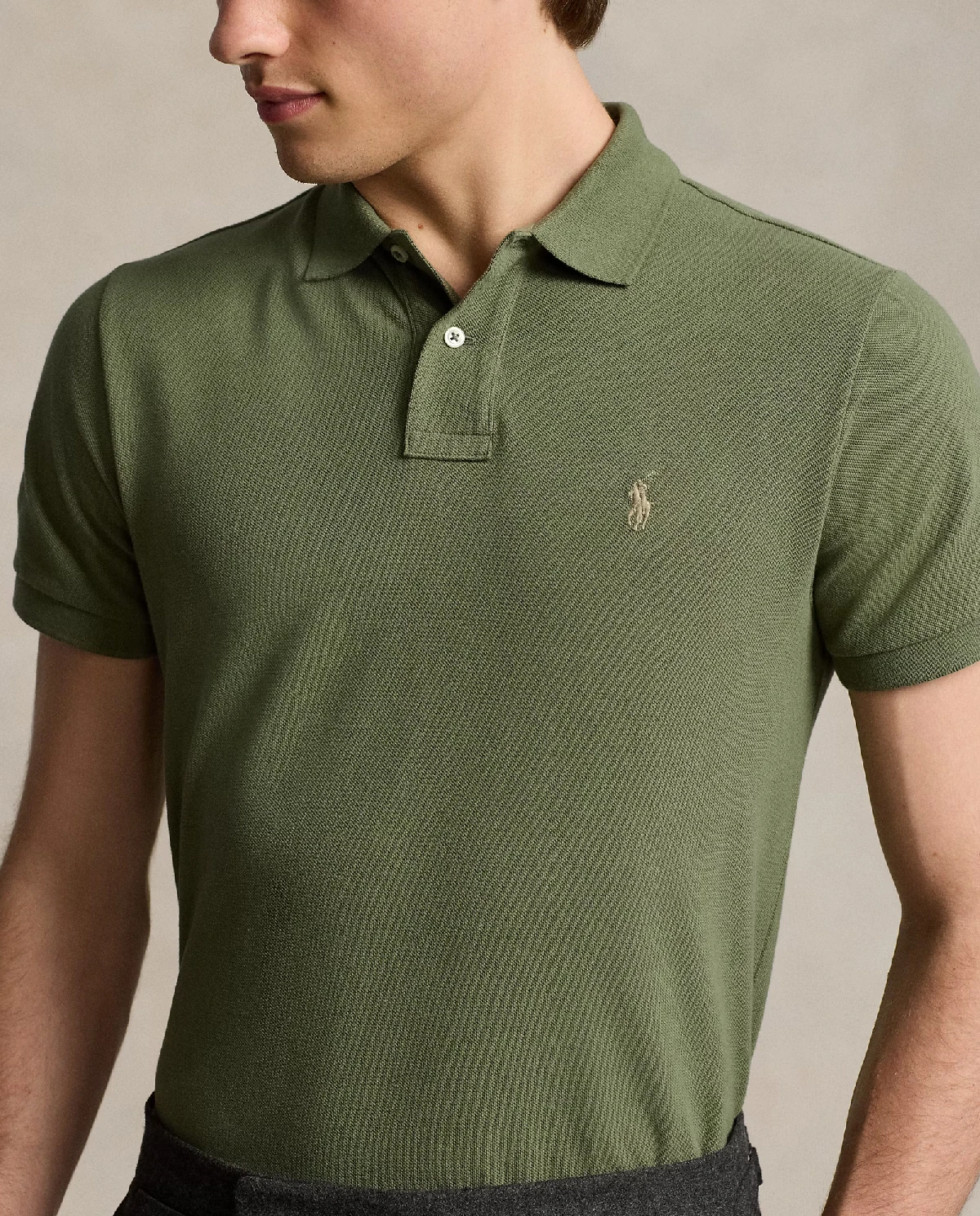 Сорочка-поло RALPH LAUREN Green Custom Slim Fit фотографія 5