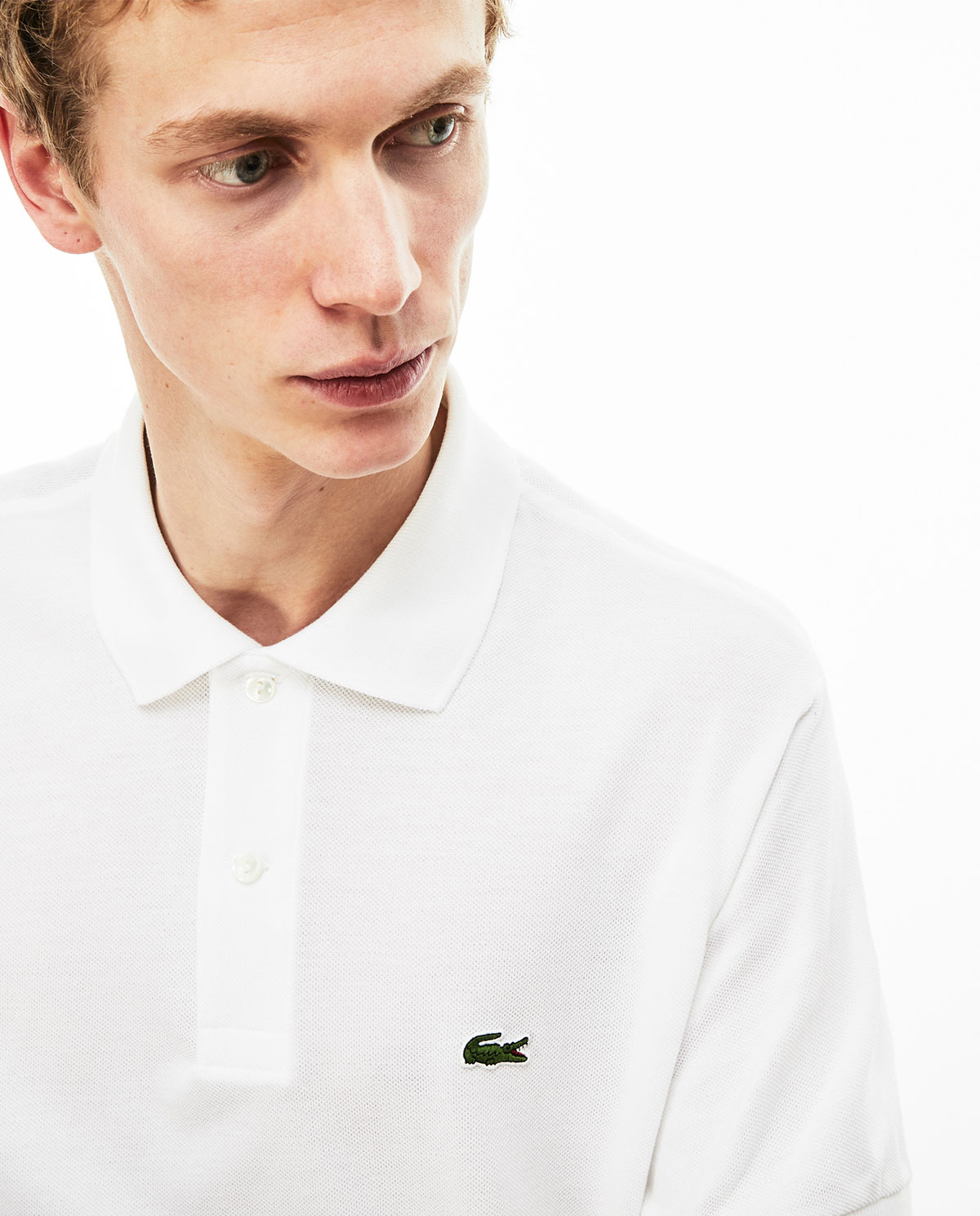 LACOSTE Біла футболка-поло з логотипом Regular Fit