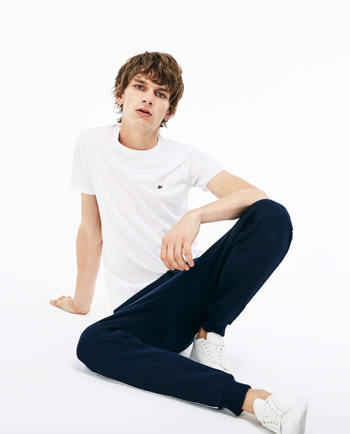 LACOSTE Біла футболка з логотипом Regular Fit