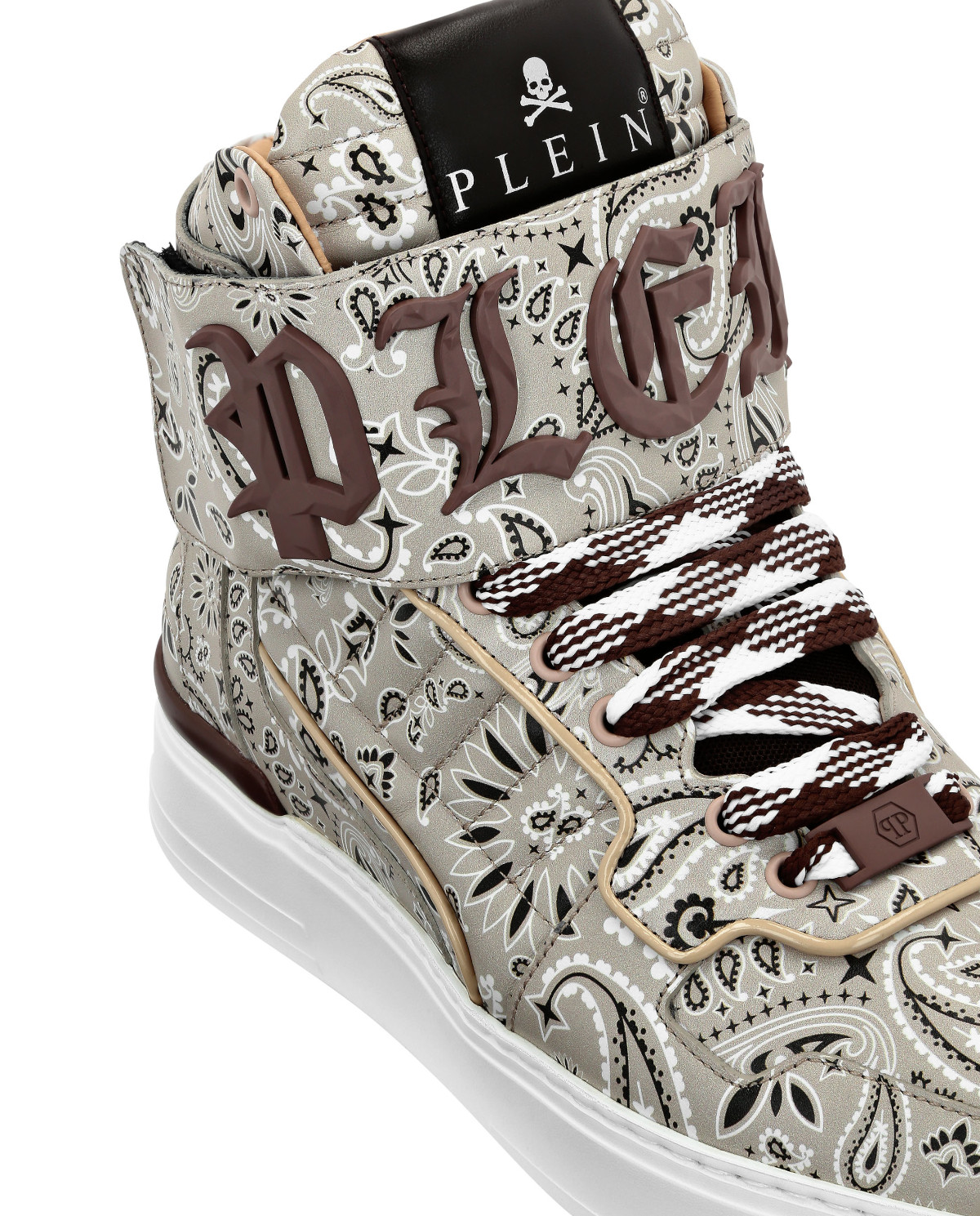 Бежеві кросівки PHILIPP PLEIN Hi-Top Paisley