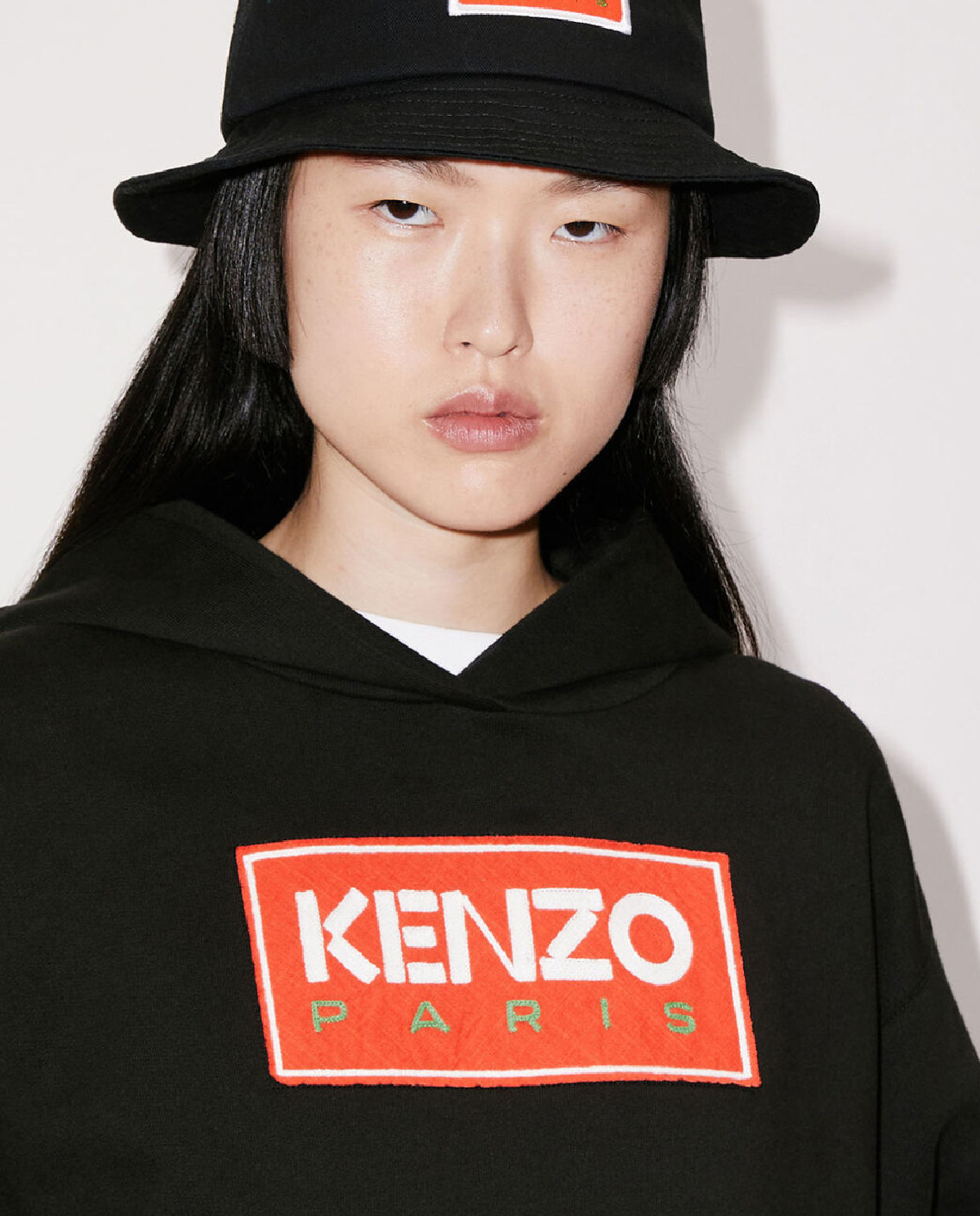 KENZO Чорний світшот з капюшоном та логотипом