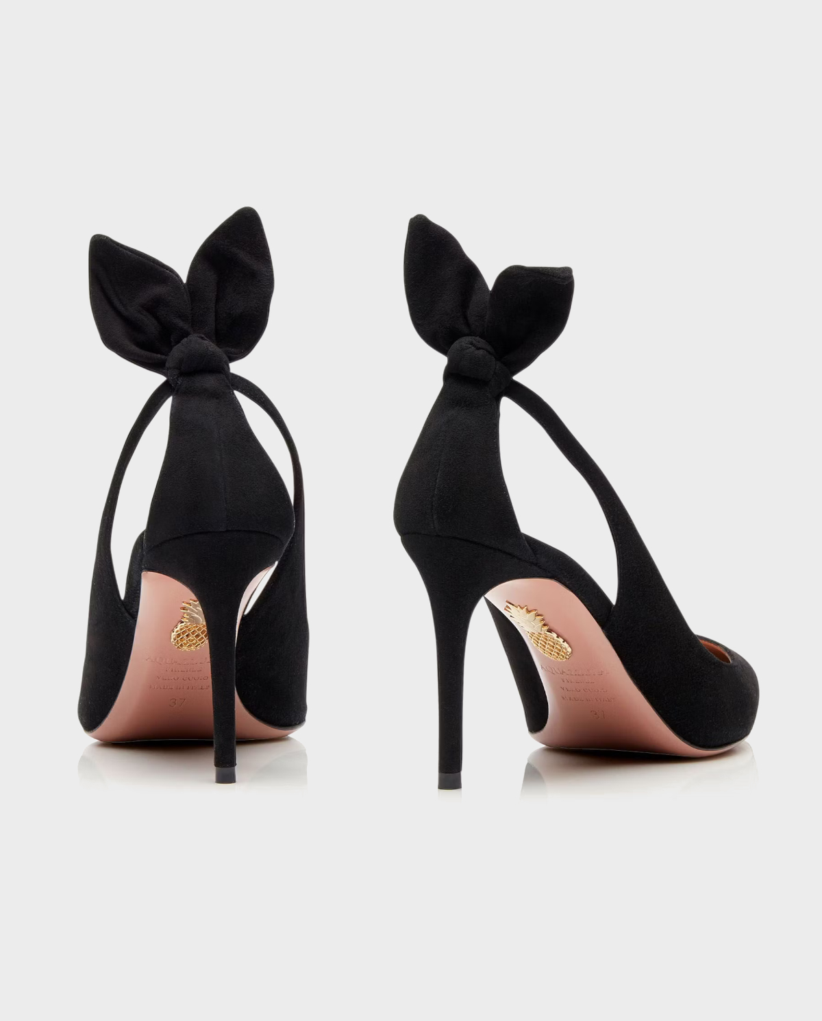 AQUAZZURA Чорна замша Bow Tie 8,5 см шпильки