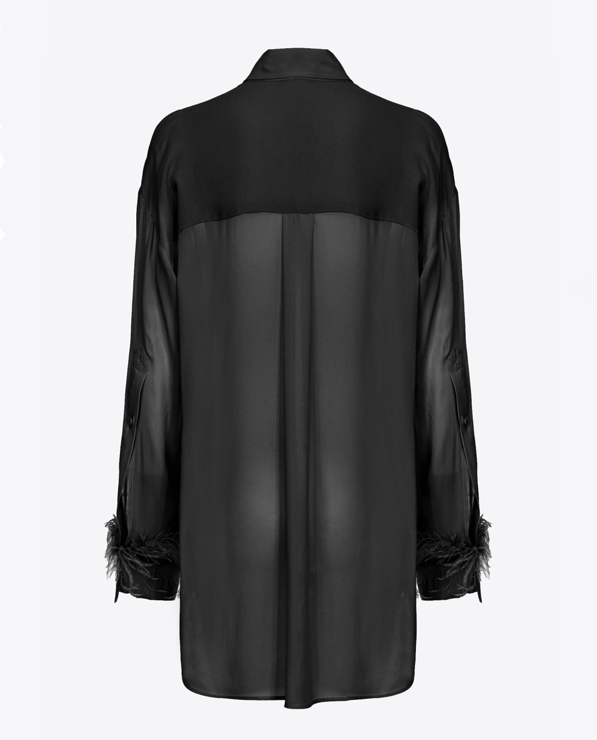 PINKO Черная рубашка oversize с перьями Circe 