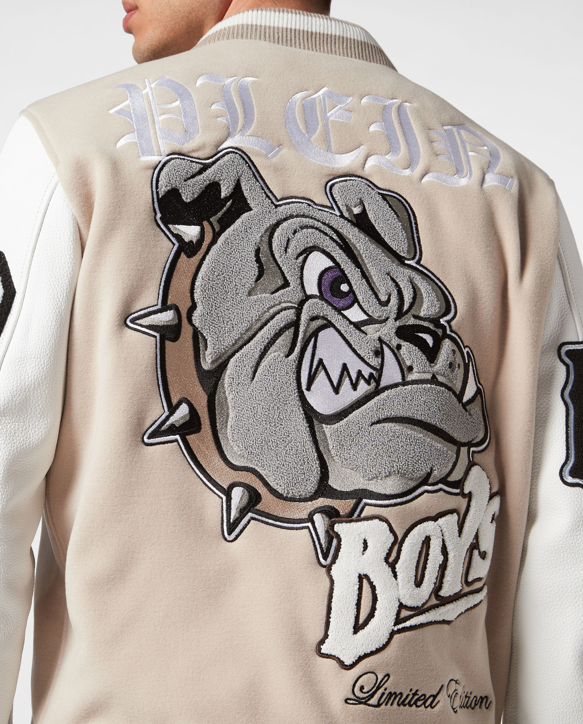 Бежево-білий бомбер Bulldogs by Philipp Plein